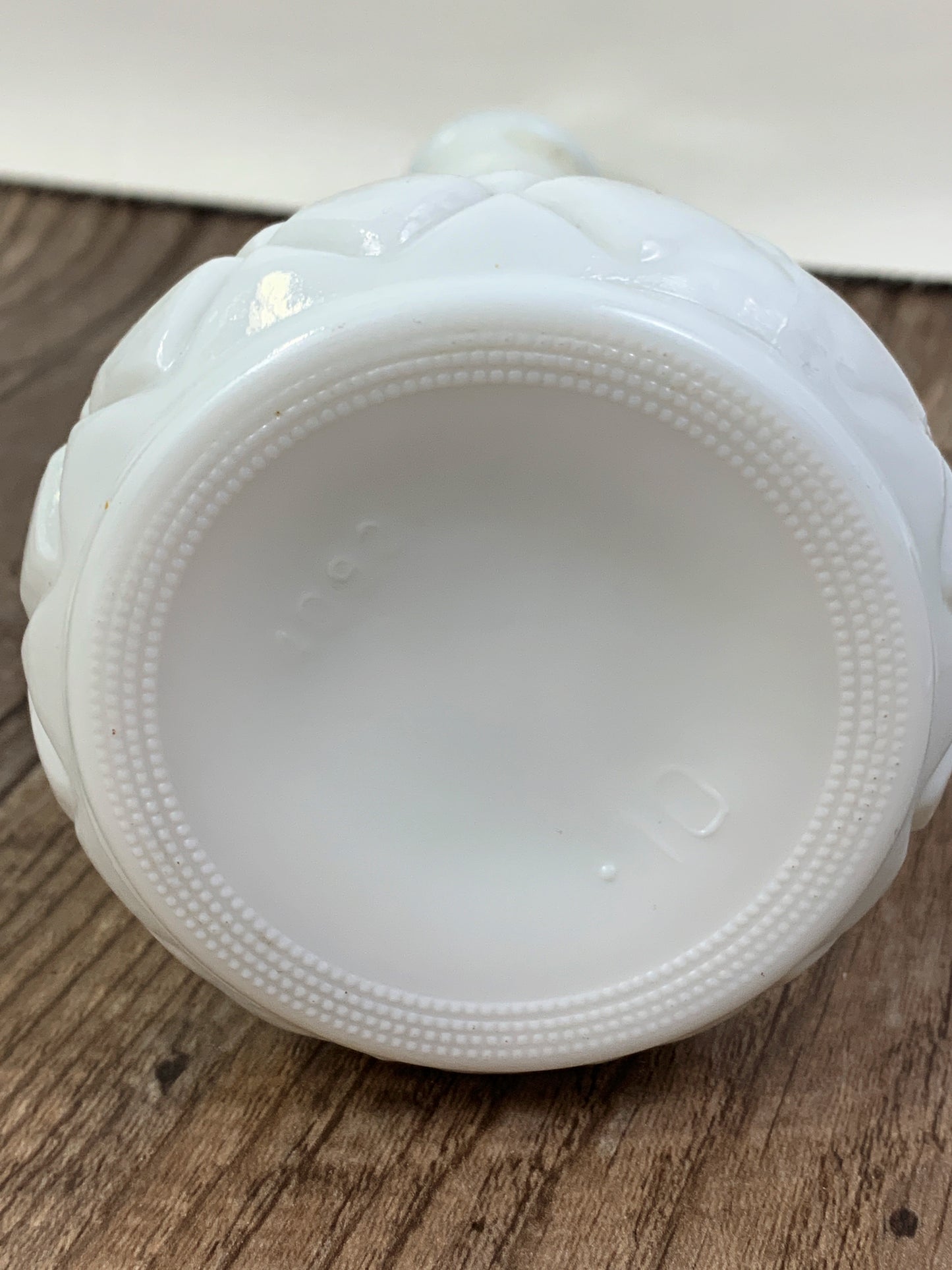 Vintage Milk Glass Teleflora Vase Diamond Pattern Vintage Farmhouse Decor
