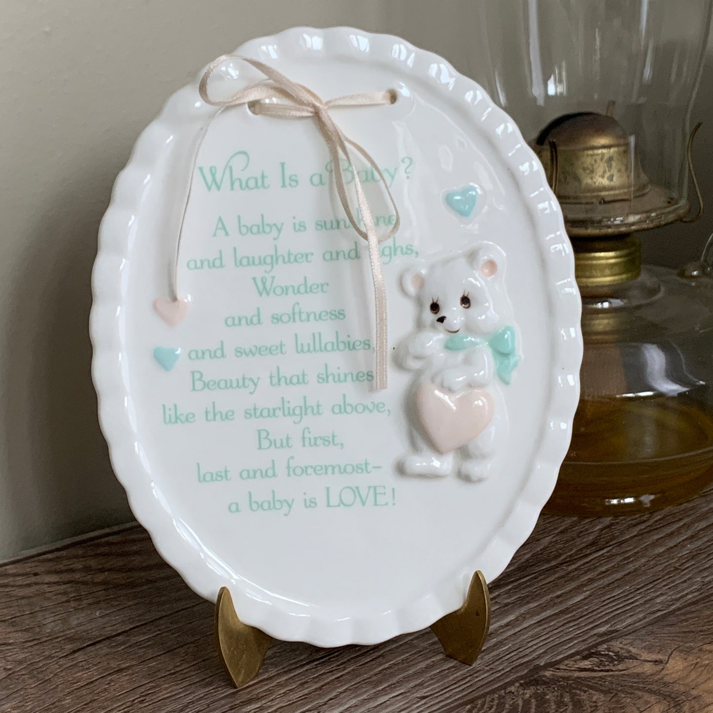 Baby Shower Gift Nursery Decor Wall Plaque Lullaby Lane Summit Collection Vintage 90s Wall Hanging
