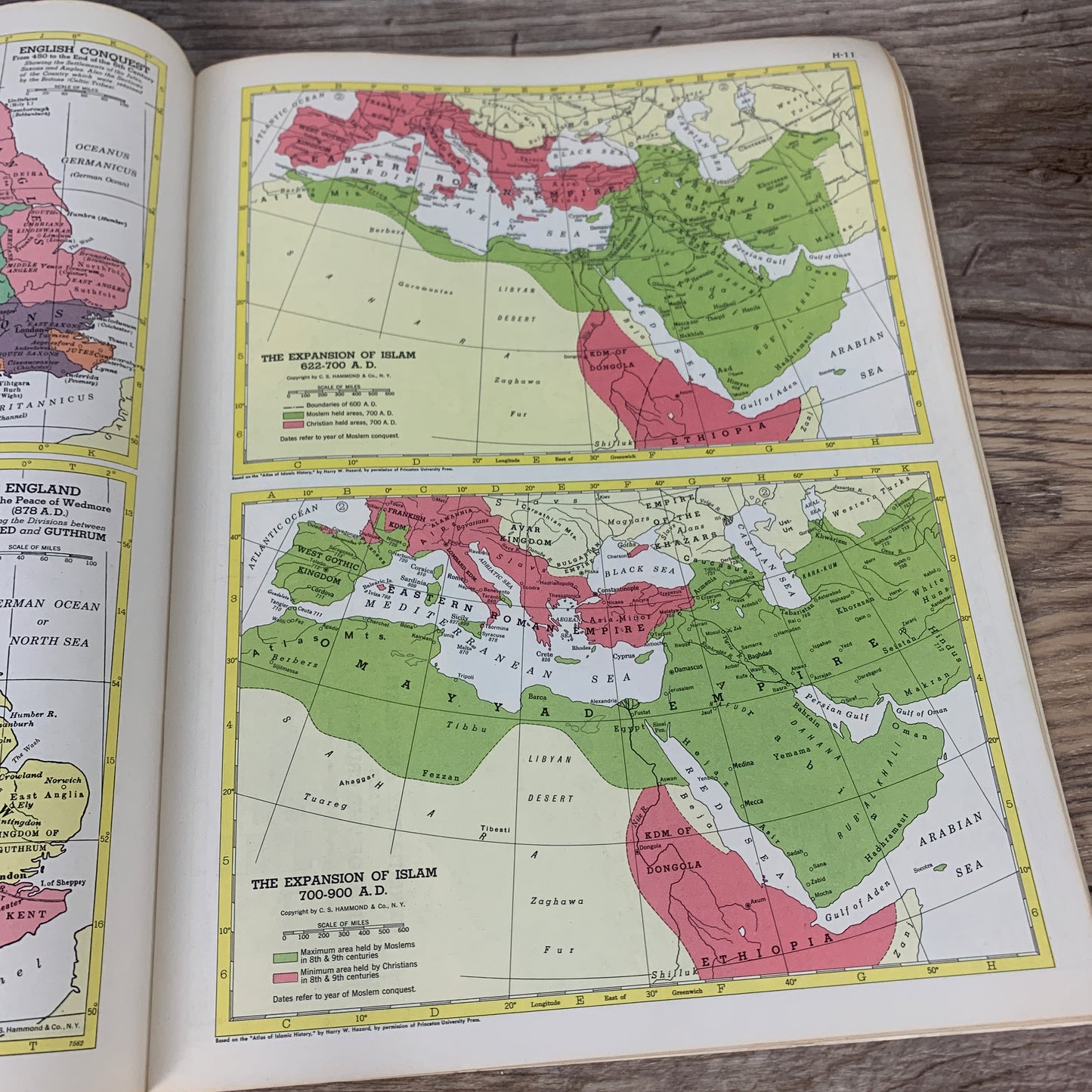 Hammond's Historical Atlas 1957 Vintage School Atlas of Historical Maps