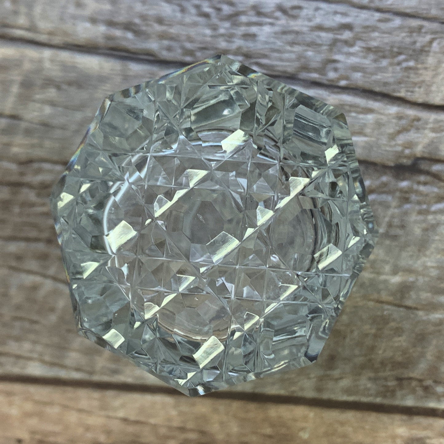 Clear Glass Toothpick Holder Button Pattern on the Base, Vintage Glass Tableware