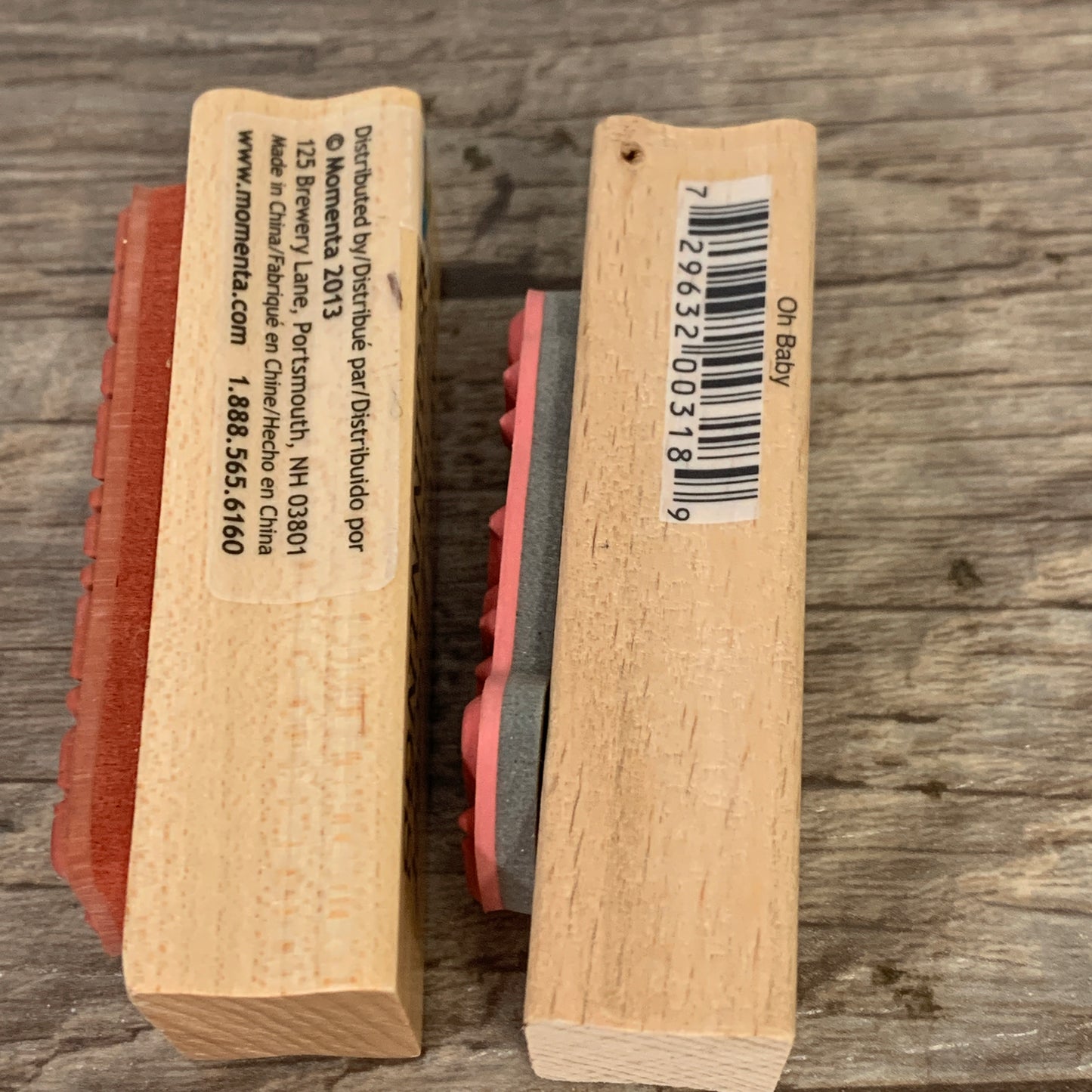 Lot of 2 Wood Mounted Rubber Stamps Oh Baby & Babies are Such Sweet Beginnings