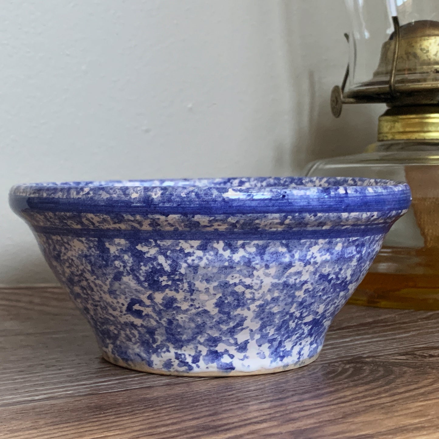 Small Blue and White Signed Pottery Bowl Vintage Farmhouse Decor Small Pottery Bowl
