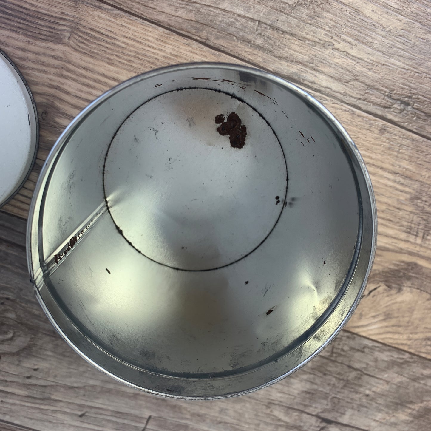 Vintage Christmas Tin with Cartoon Animals Playing in the Snow