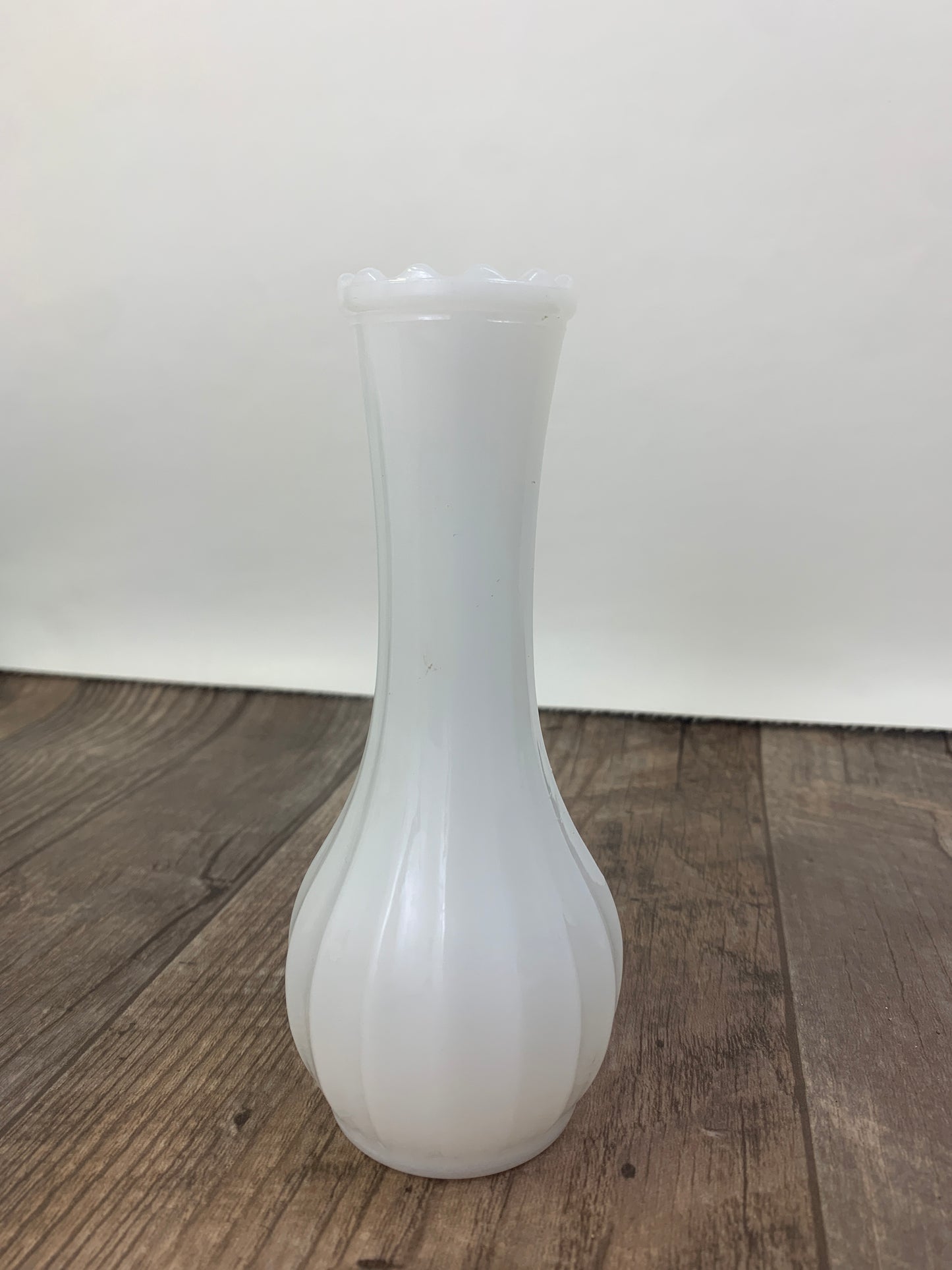 Small Ribbed Milk Glass Bud Vase Vintage Farmhouse Milk Glass Vase