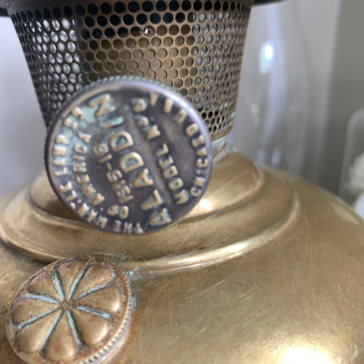 Converted Brass Aladdin Oil Lamp - Needs re Wiring