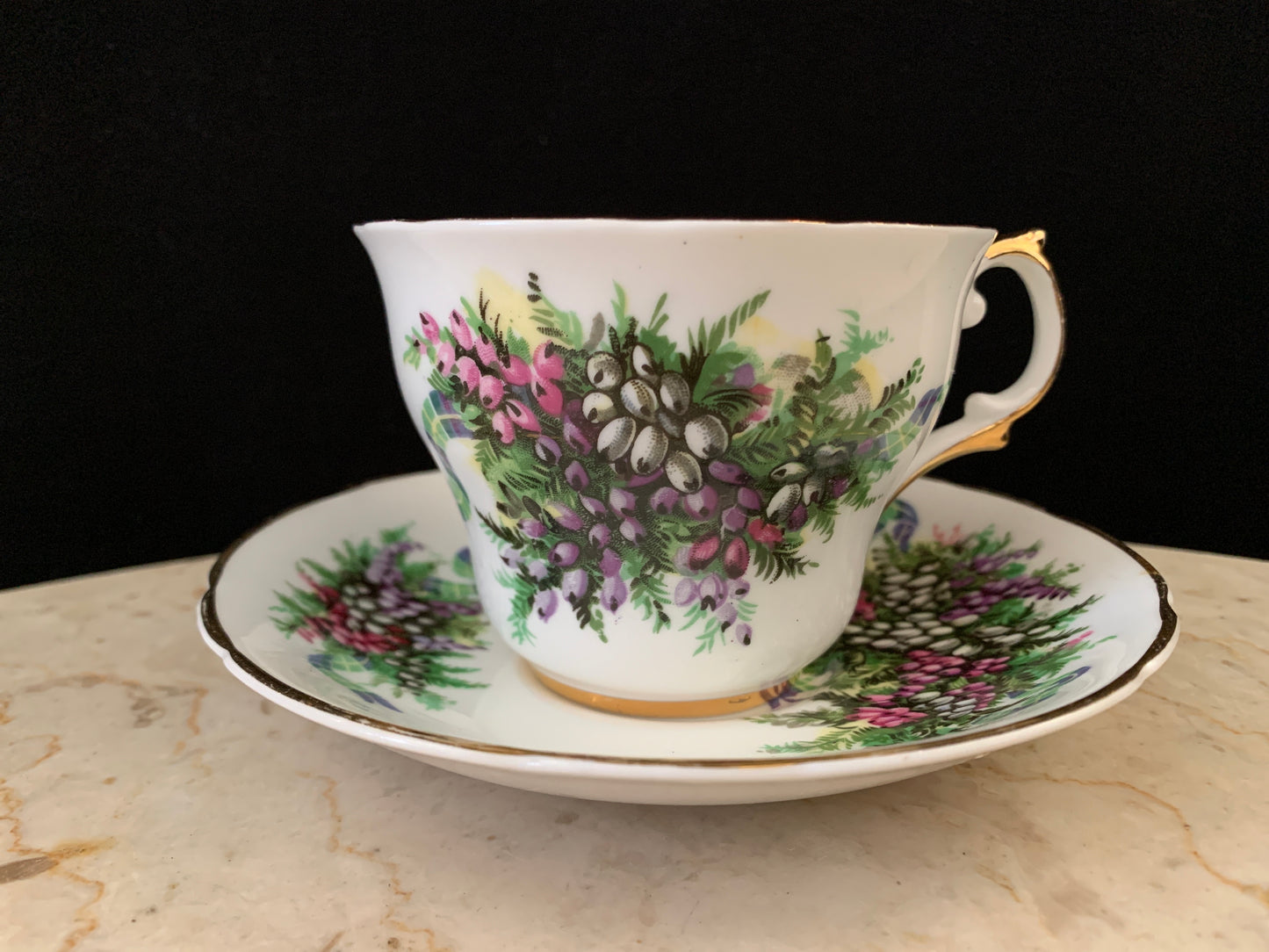 Vintage Floral Tea Cup Regency China Wisteria Pattern