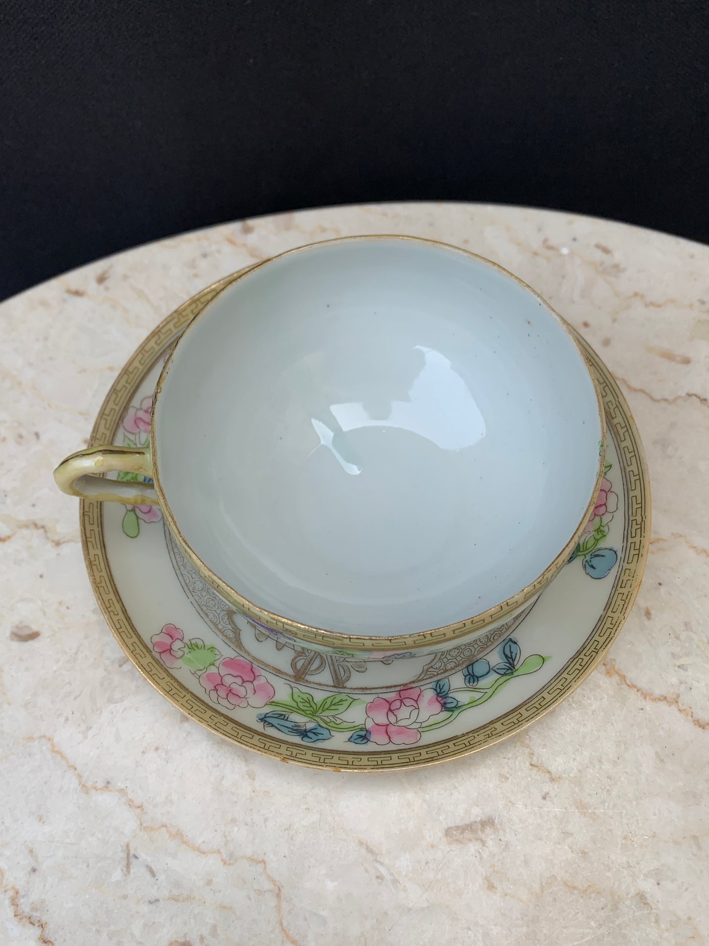 Hand Painted Vintage Tea Cup Wide Mouth Teacup Made in Japan