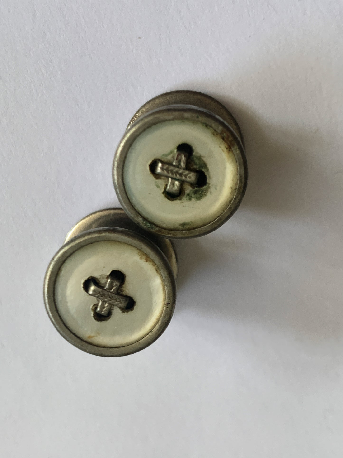 Vintage Snap Cufflinks Red and White Vintage Cufflinks