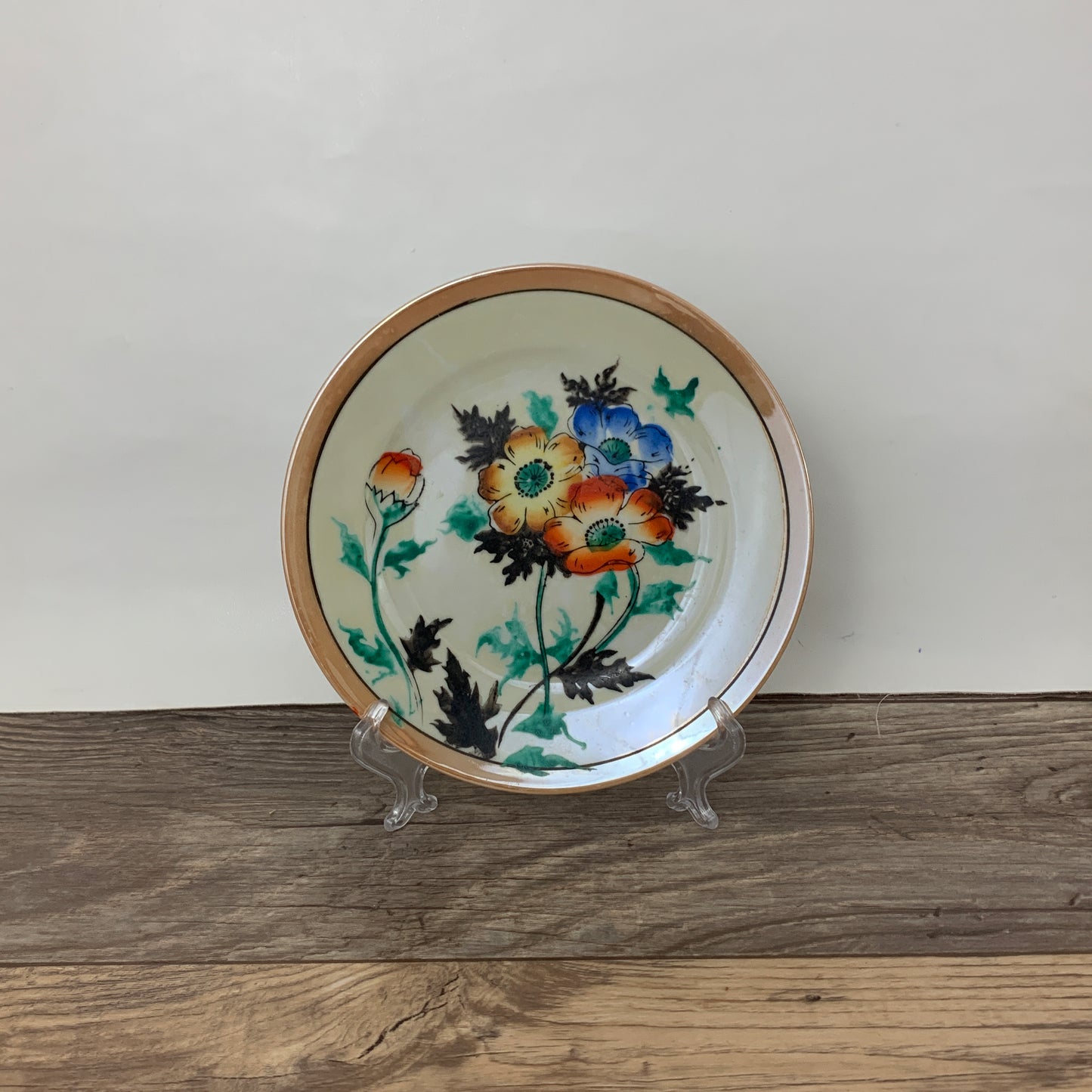 Japan Lusterware Bread Plates with Floral Pattern, Set of 4