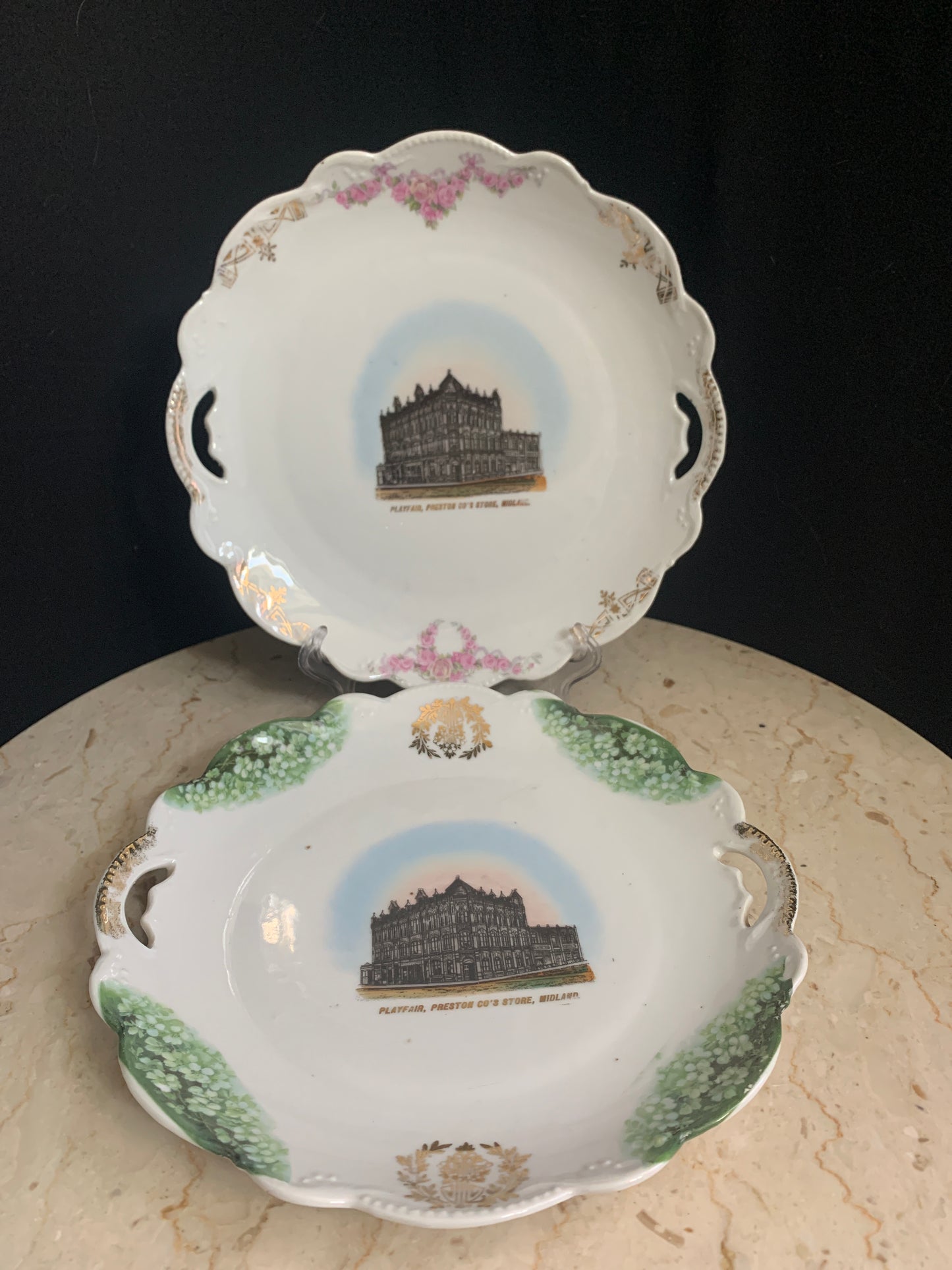 Playfair, Preston Co's Store Midland Set of Two Collector Plates