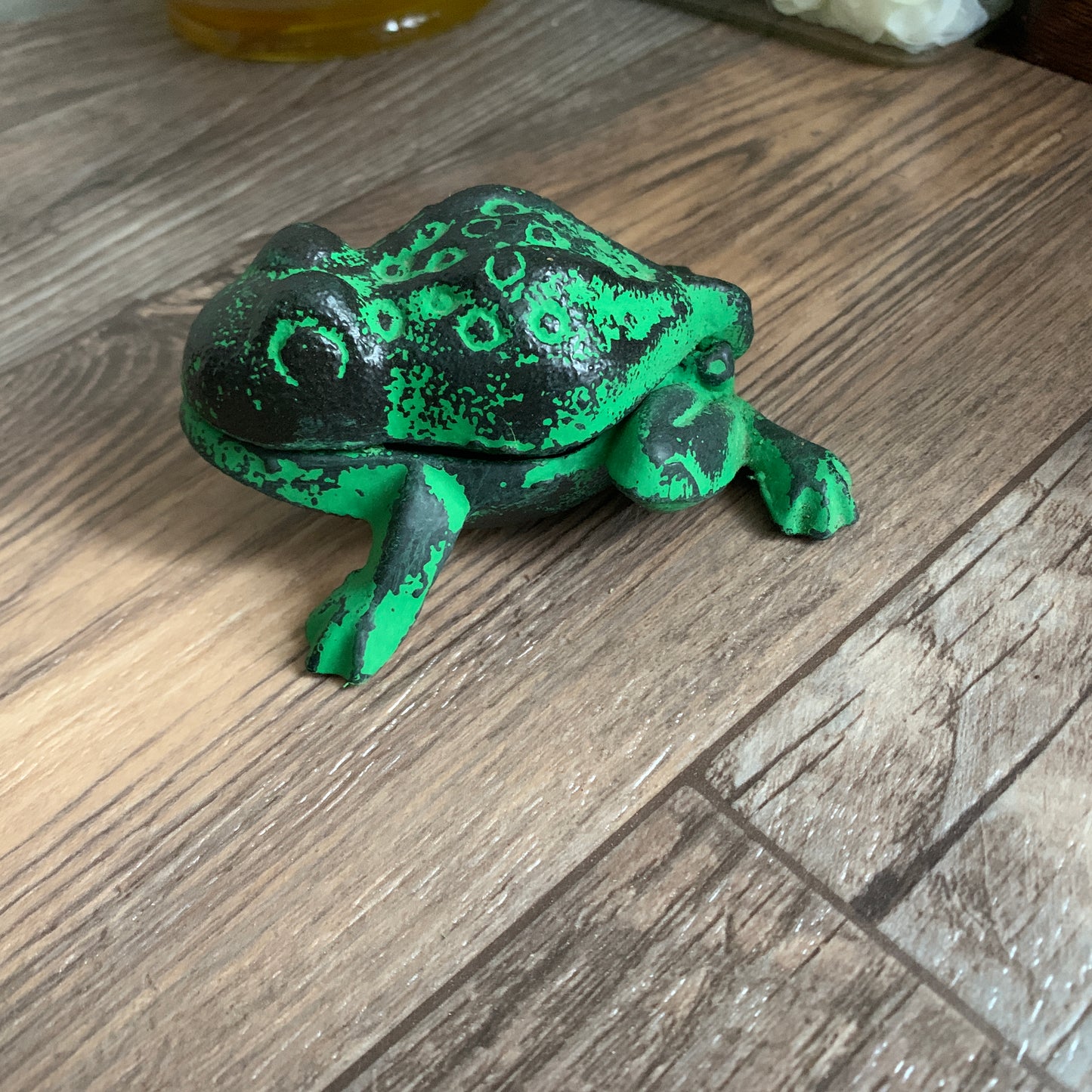 Cast Metal Frog Trinket Box Frog