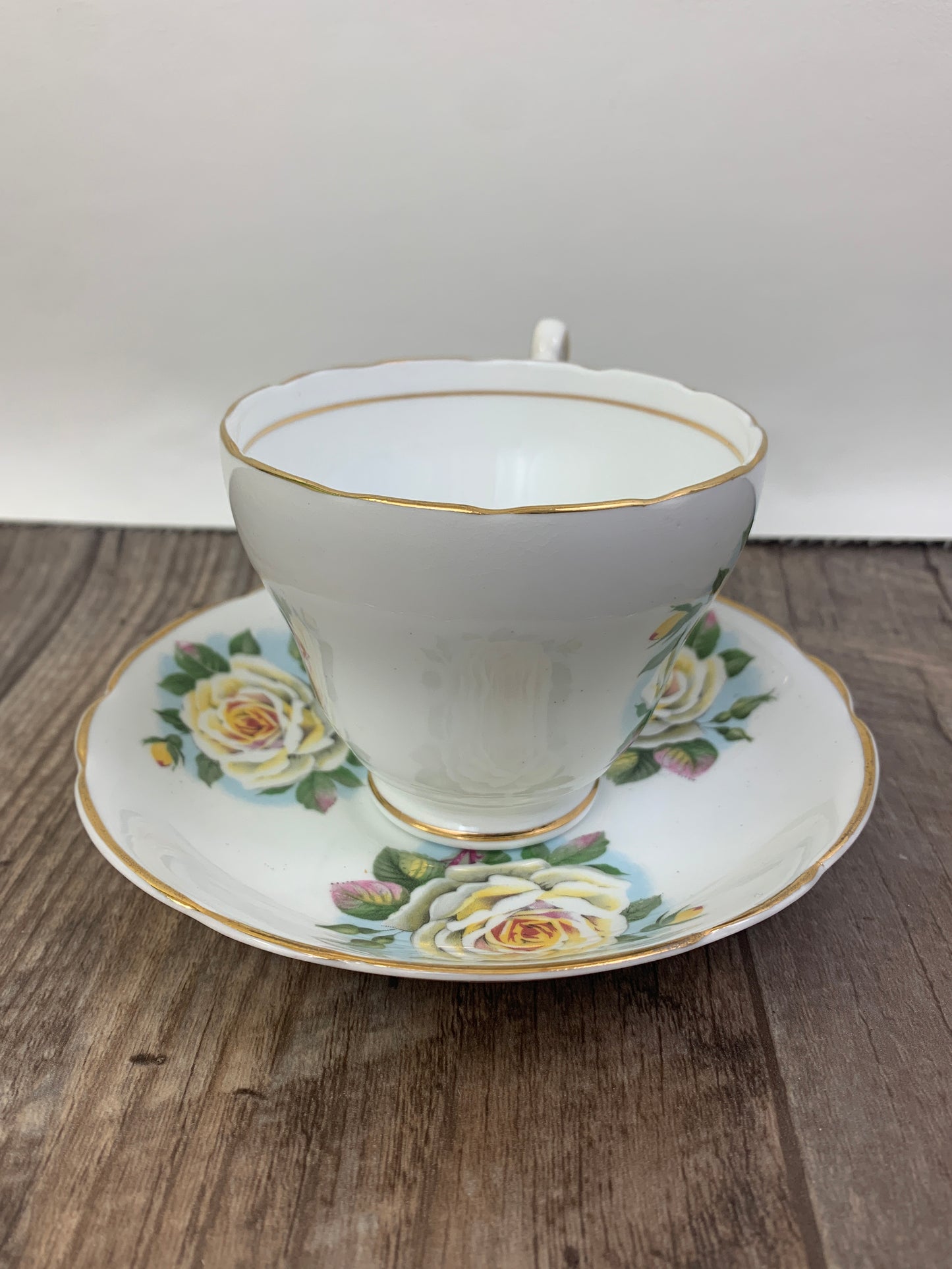 Yellow Rose Vintage Teacup and Saucer by Regency China Vintage Gifts Yellow Floral