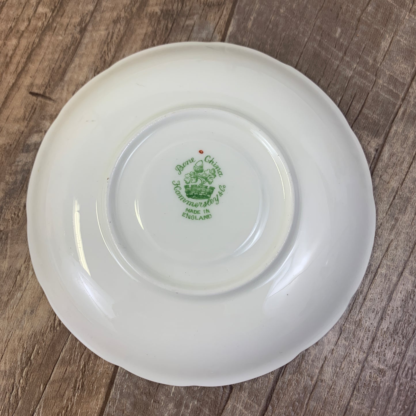 Wide Mouth Tea Cup. Pale Green and White Hammersley Vintage Teacup