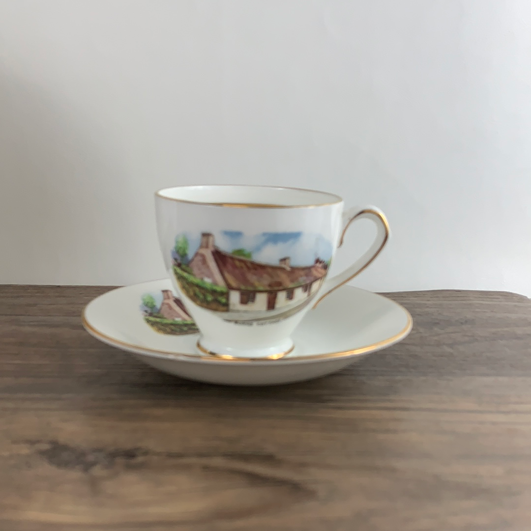 Burns Cottage Souvenir Teacup Trio