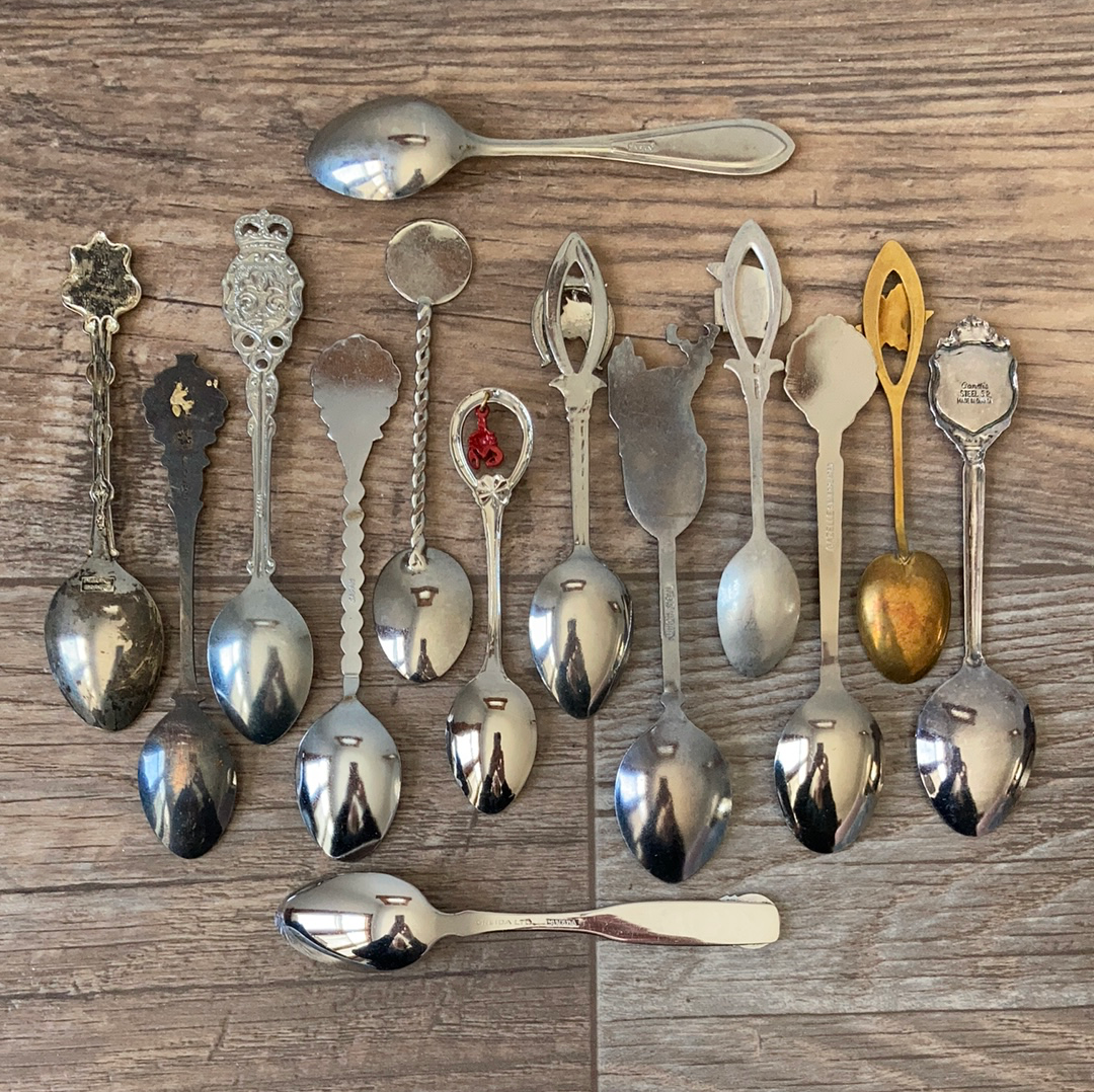 14 Canadian Vintage Collectible Souvenir Spoons Instant Collection Travel Souvenirs Vintage Canadianna