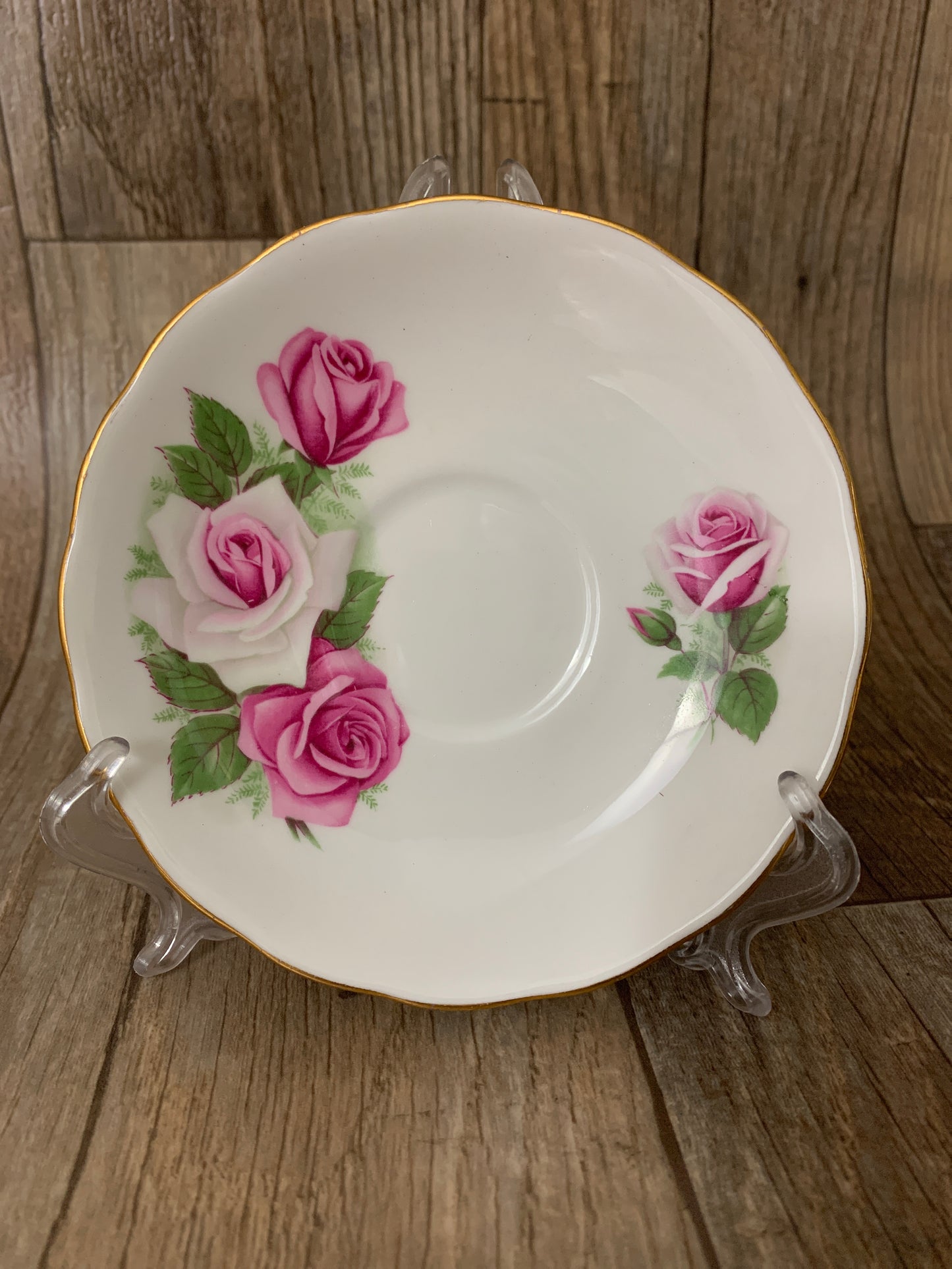 Vintage Teacup with Soft Pink Roses Vintage Pink Floral Tea Cup and Saucer