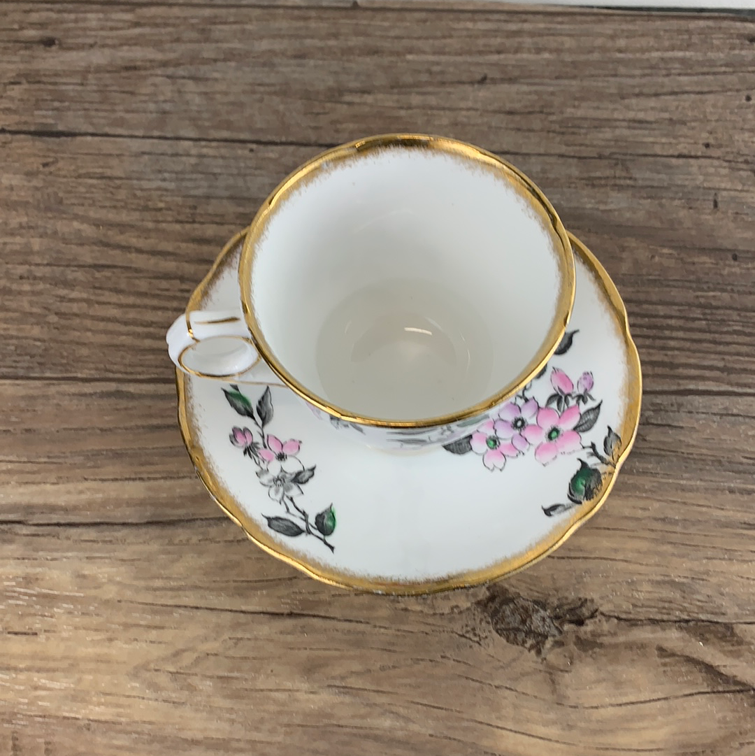 Vintage Teacup with Pink and Purple Floral Pattern Vintage English Tea Cup Royal Standard Fine Bone China