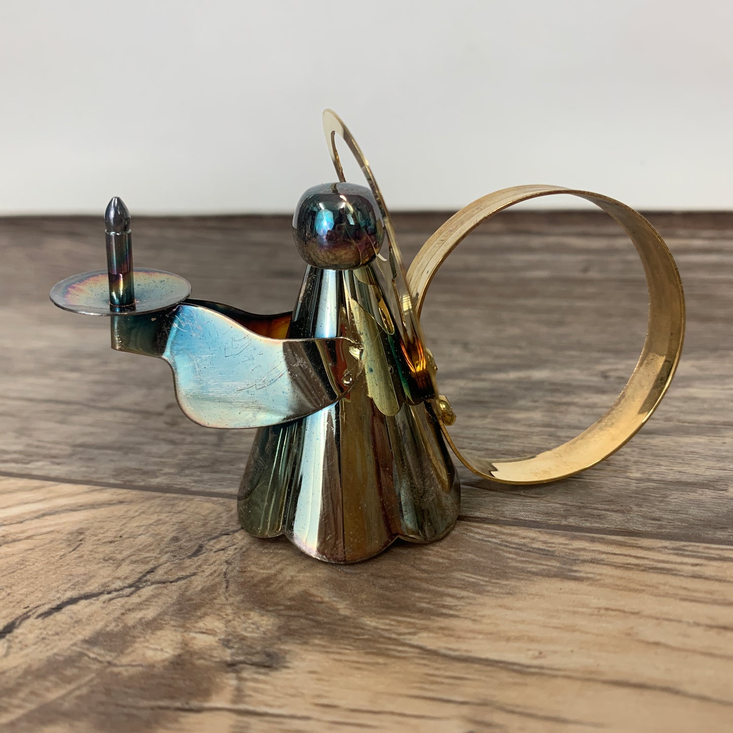Silver and Gold Angel Napkin Rings. Set of 4 Musical Angel Napkin Rings