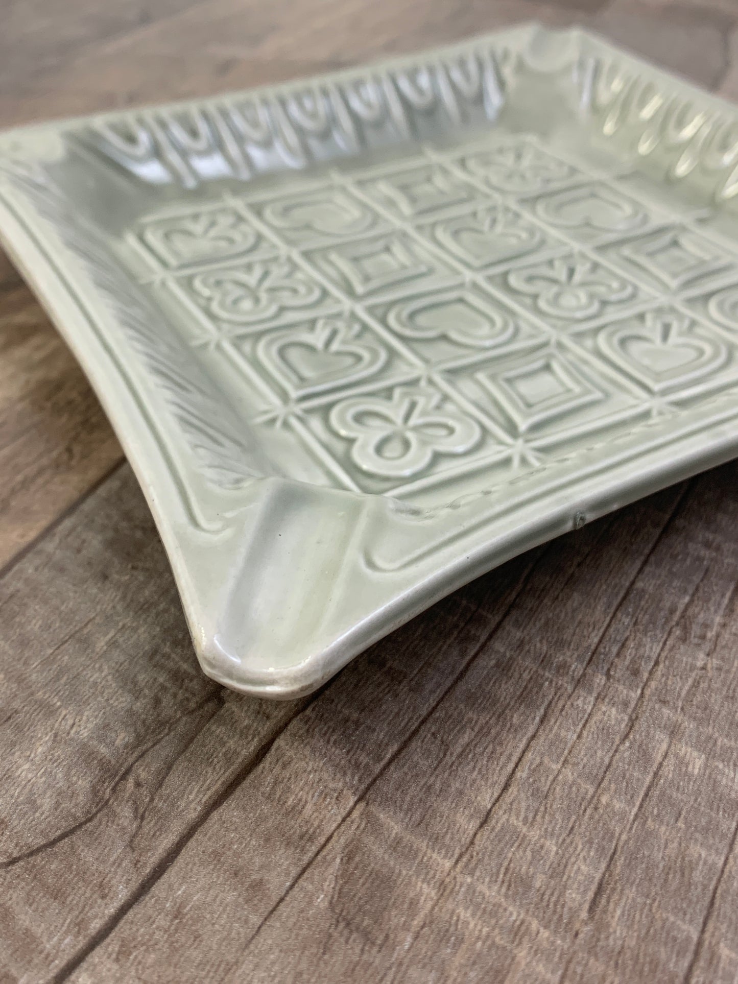 Card Night Ashtray Suits of Cards Vintage Ashtray Large Ceramic Ashtray