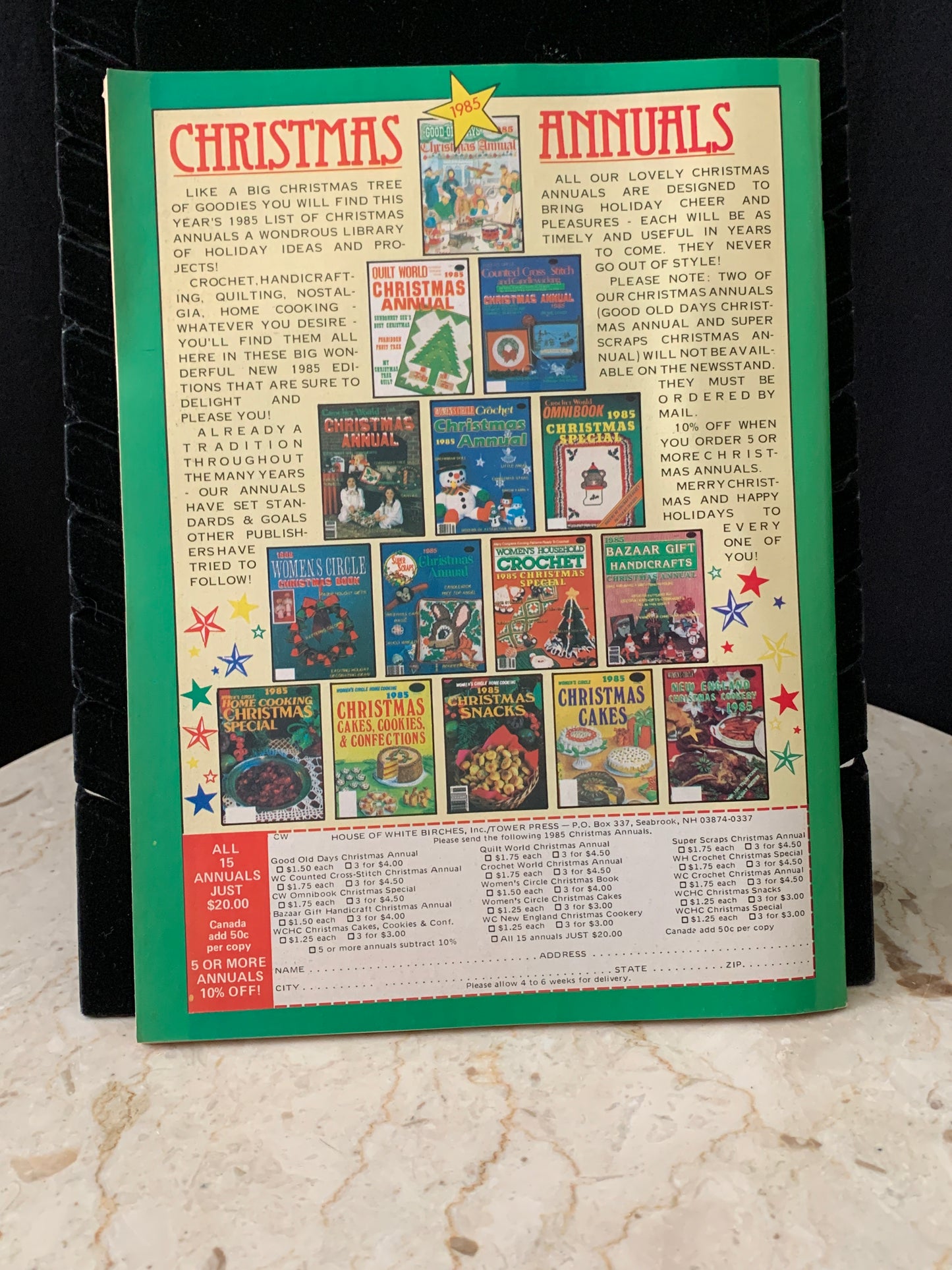 Vintage Christmas Crochet Pattern Magazine December 1985