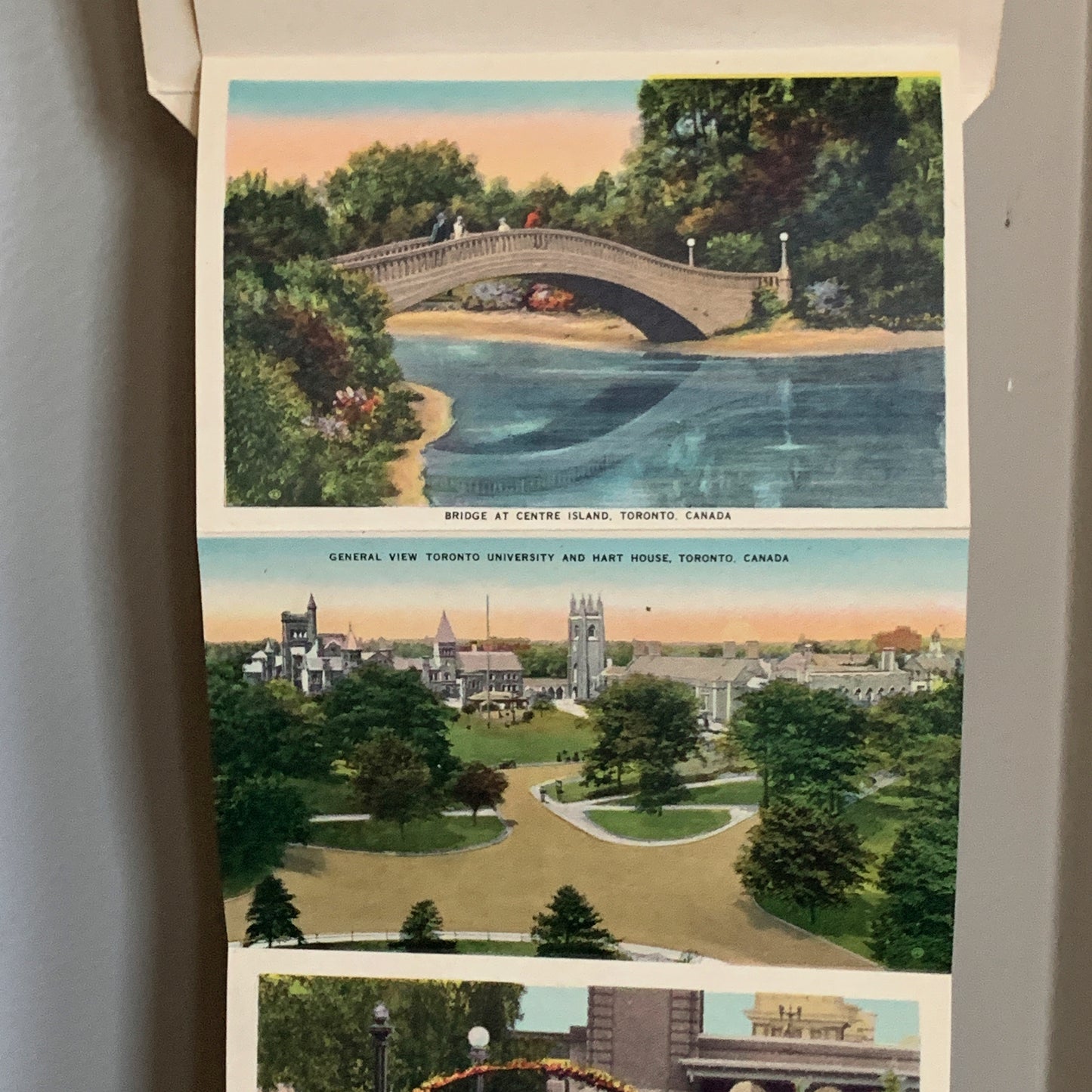 Vintage Fold Out Postcard Set City of Toronto 1949 Colour Scenes