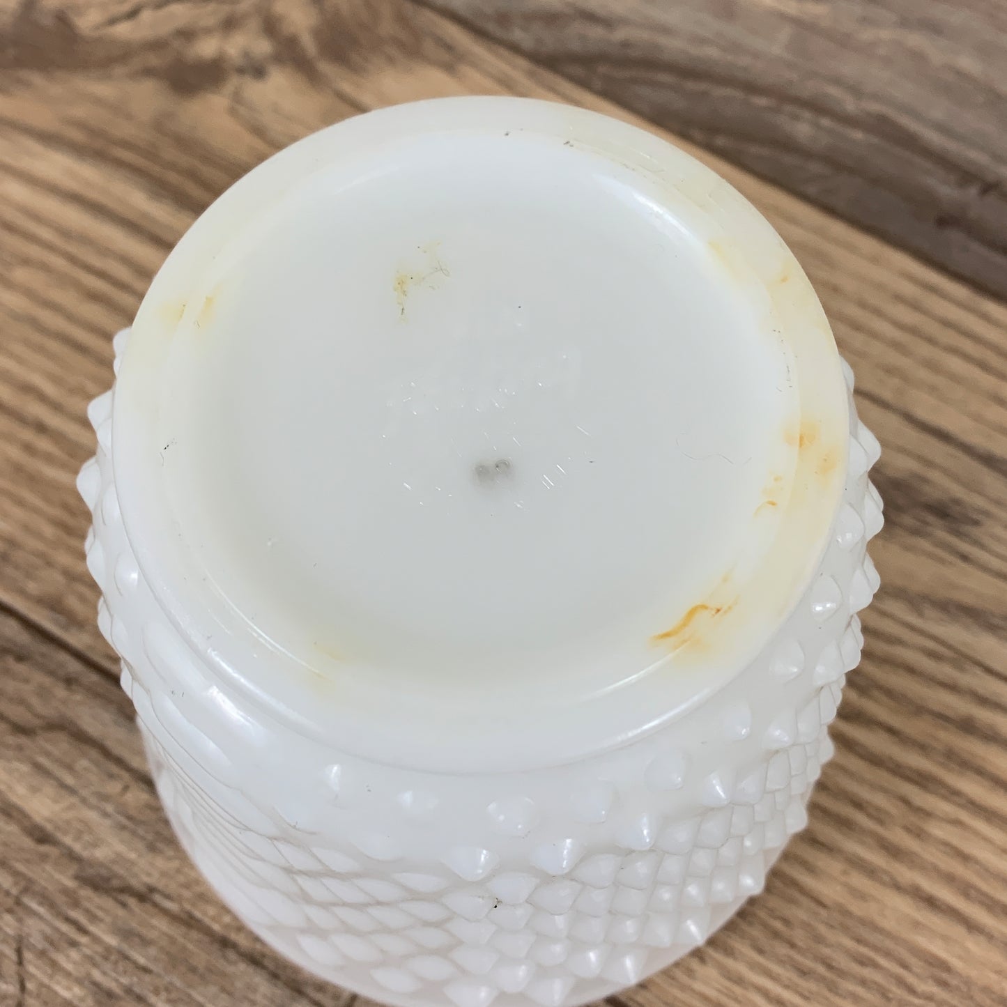 FireKing Milk Glass Hobnail Planter, Vintage Farmhouse Decor.