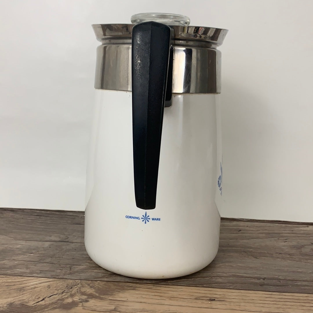 Vintage Coffee Percolator, Blue Cornflower Coring Ware Vintage Percolator