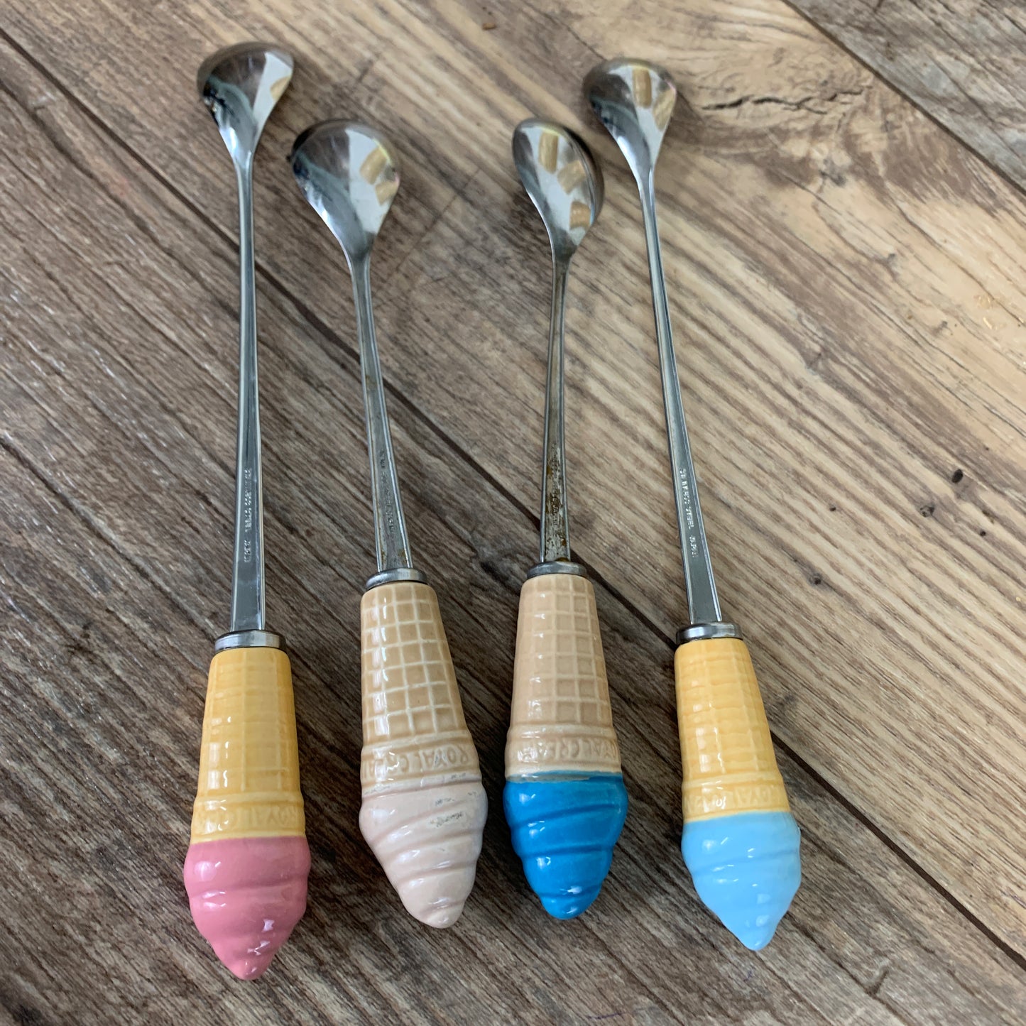 Ceramic Ice Cream Sundae Cups, Made in Japan Colourful Waffle Cups