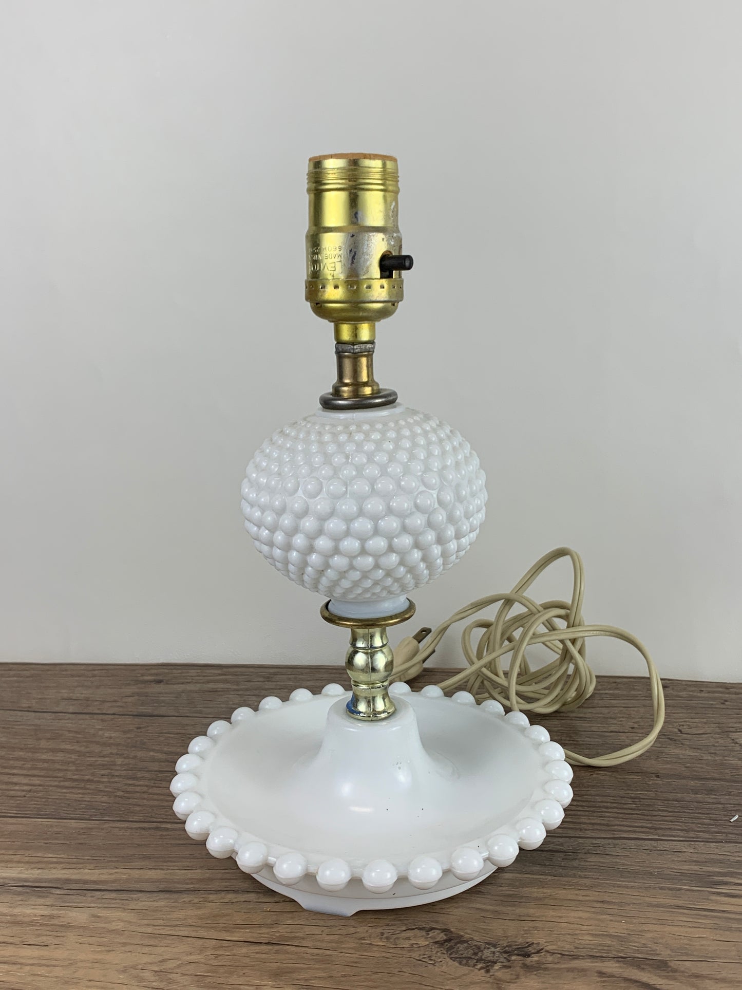 Vintage Milk Glass Table Lamp Hobnail Milk Glass Vintage Home Decor