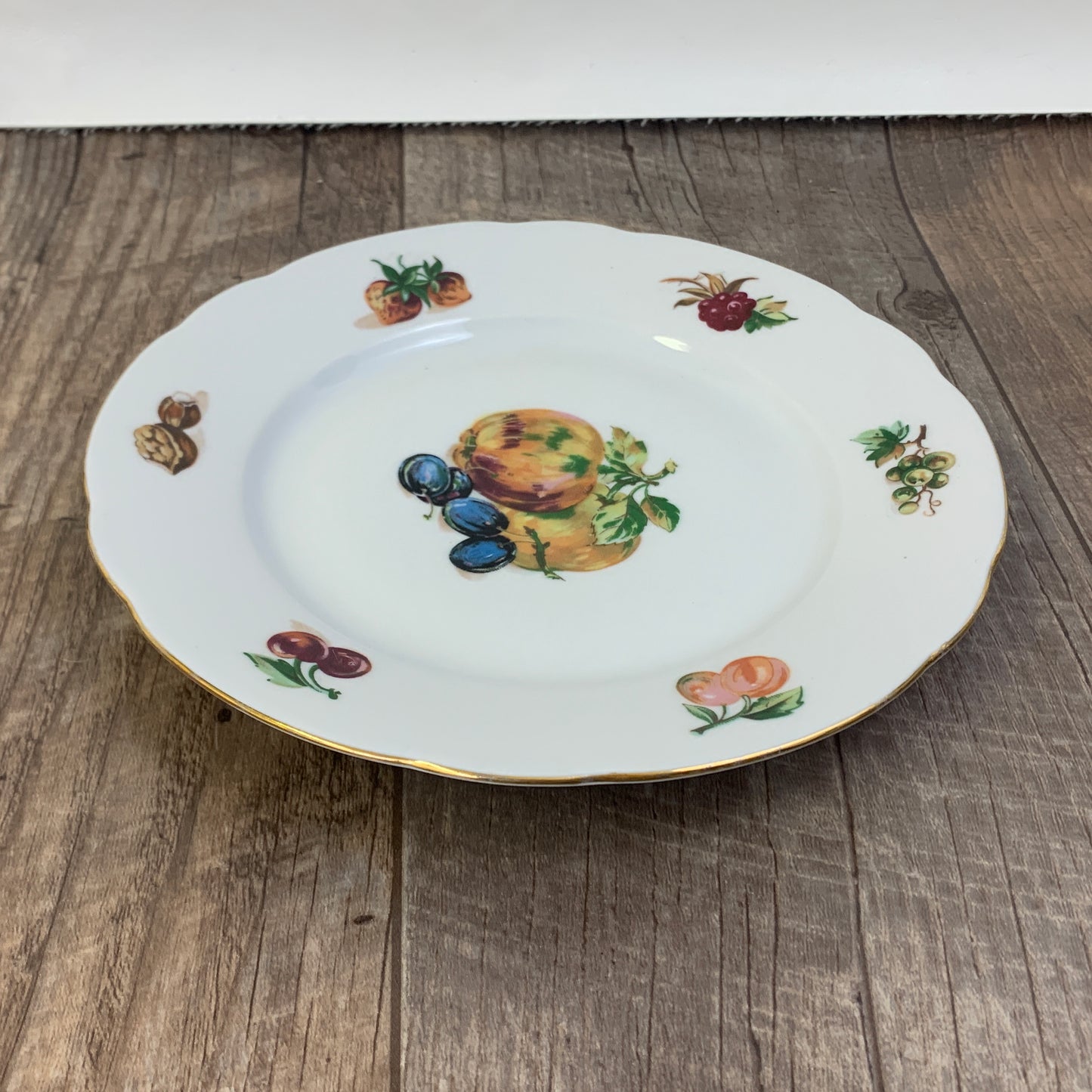 Set of 3 Vintage China Plates, Salad Plates, Dessert Plates Made in Czechoslovakia