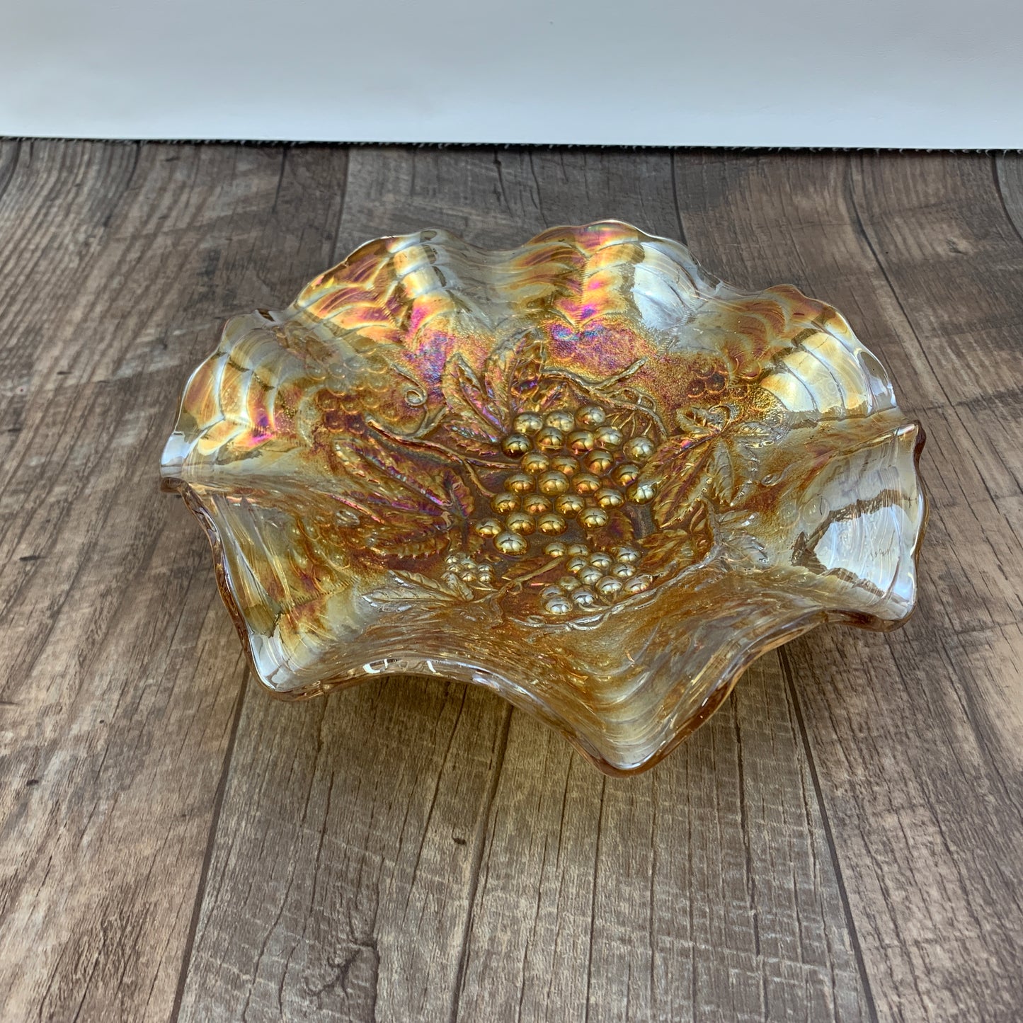 Imperial Glass Grape Pattern Carnival Glass Bowl