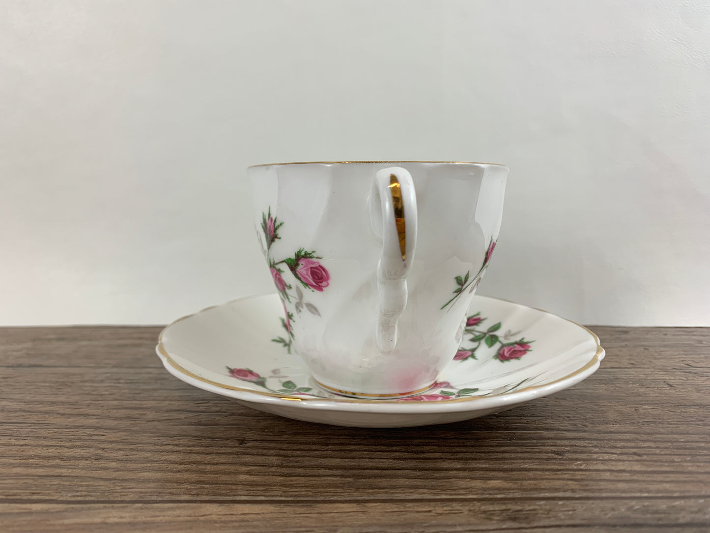 Vintage Teacup with Pink Rosebuds Staffordshire Fine Bone China Tea Cup Mothers Day Gift