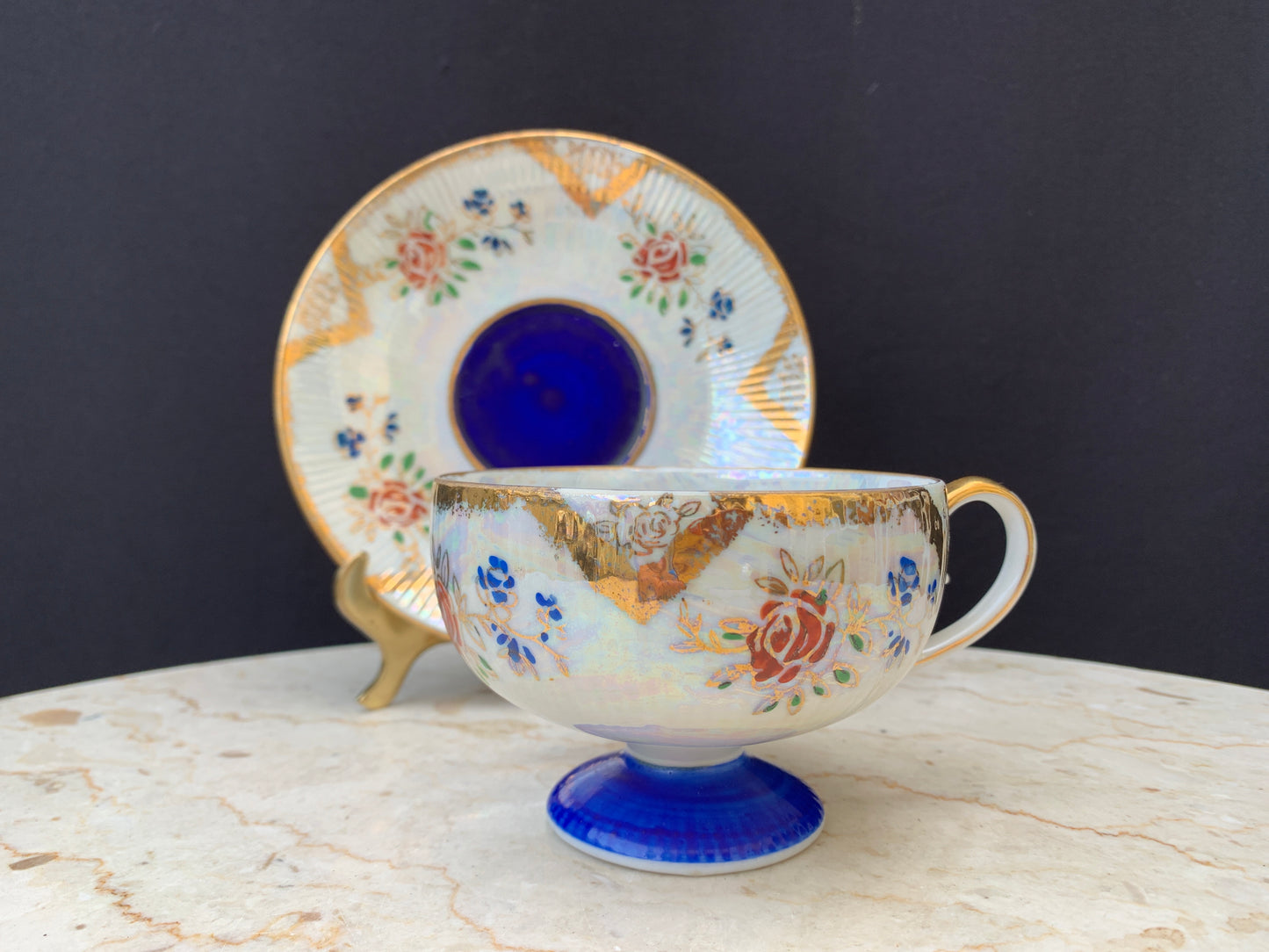Luster Ware Tea Cup Made in Japan Footed Teacup
