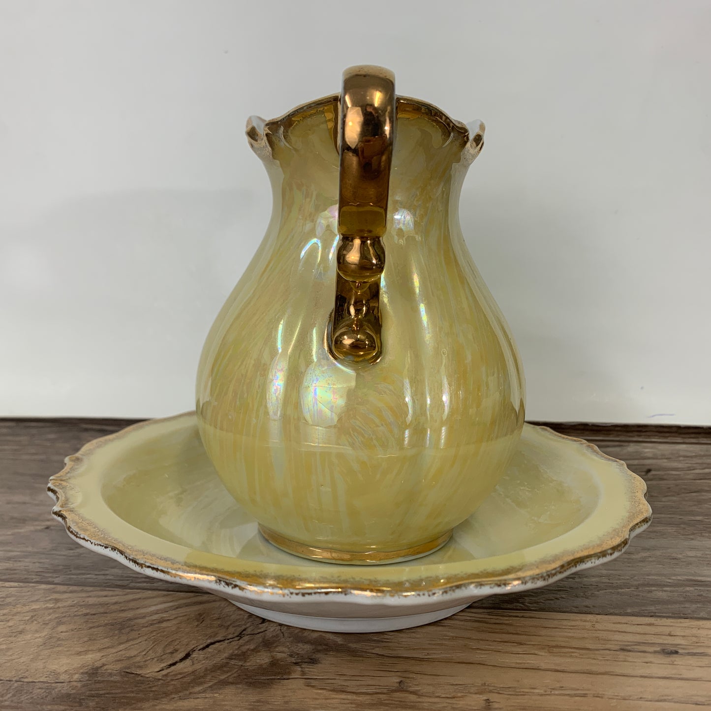 Yellow Lusterware Mini Wash Basin and Pitcher S.S. Kresge Co Ltd