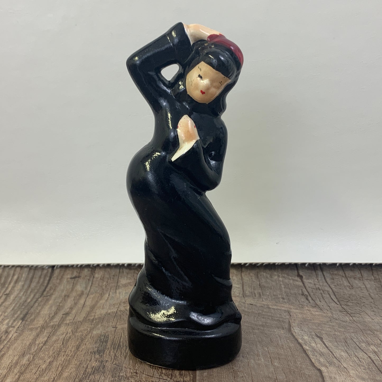 Vintage Figurine Dancing Girl in a Black Dress