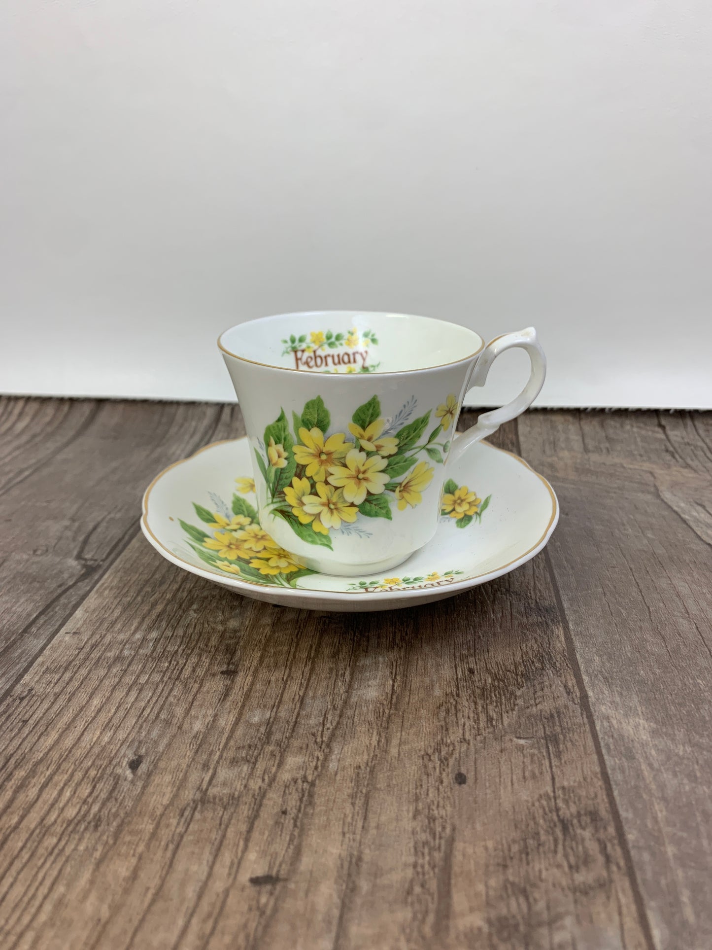 February Birthday Gifts Yellow Floral Vintage Teacup