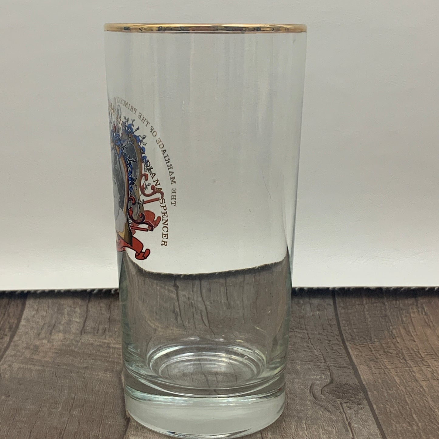 Princess Diana and Prince Charles Commemorative Glass Royal Wedding Souvenir 1980s Collectible