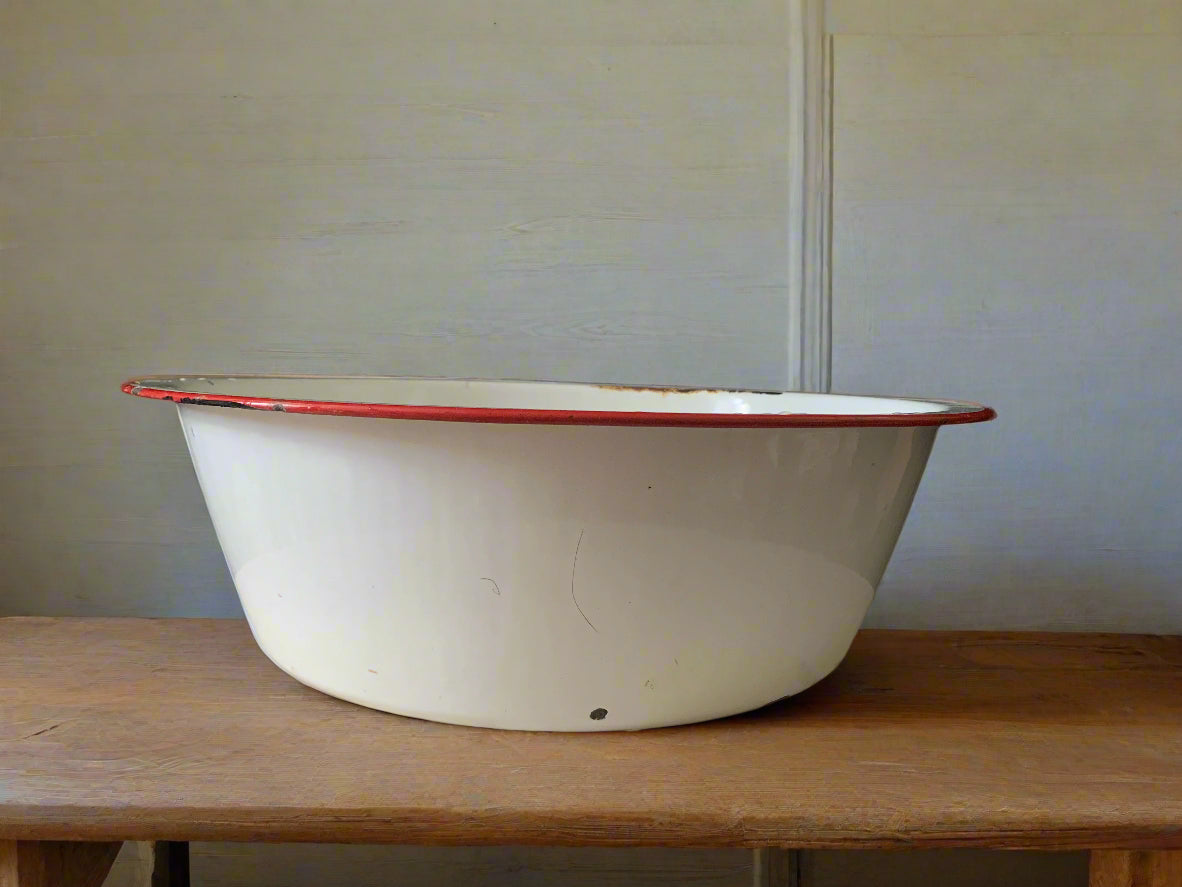 Enamel Wash Basin Vintage Farmhouse Decor