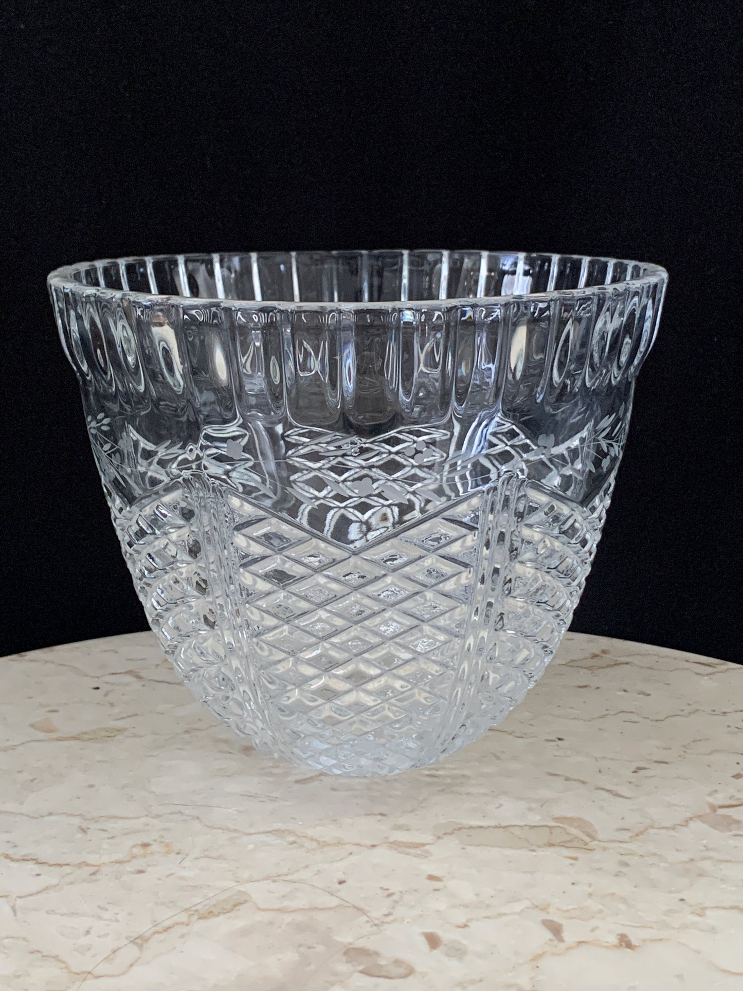 Vintage Glass Bell Shaped Lamp Shade Clear Pressed Glass Lamp Shade