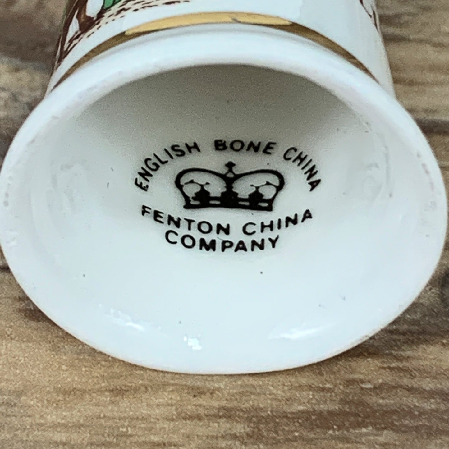 Museum of Lincolnshire Life Bone China Thimble, Vintage China Thimble with Horse and Buggy Trip Souvenir