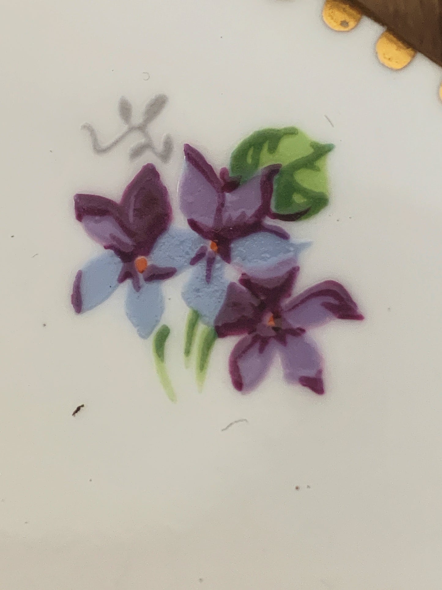 Vintage Teacup and Saucer with Purple Violets Wide Mouth Tea Cup and Saucer Set Mothers Day Gifts