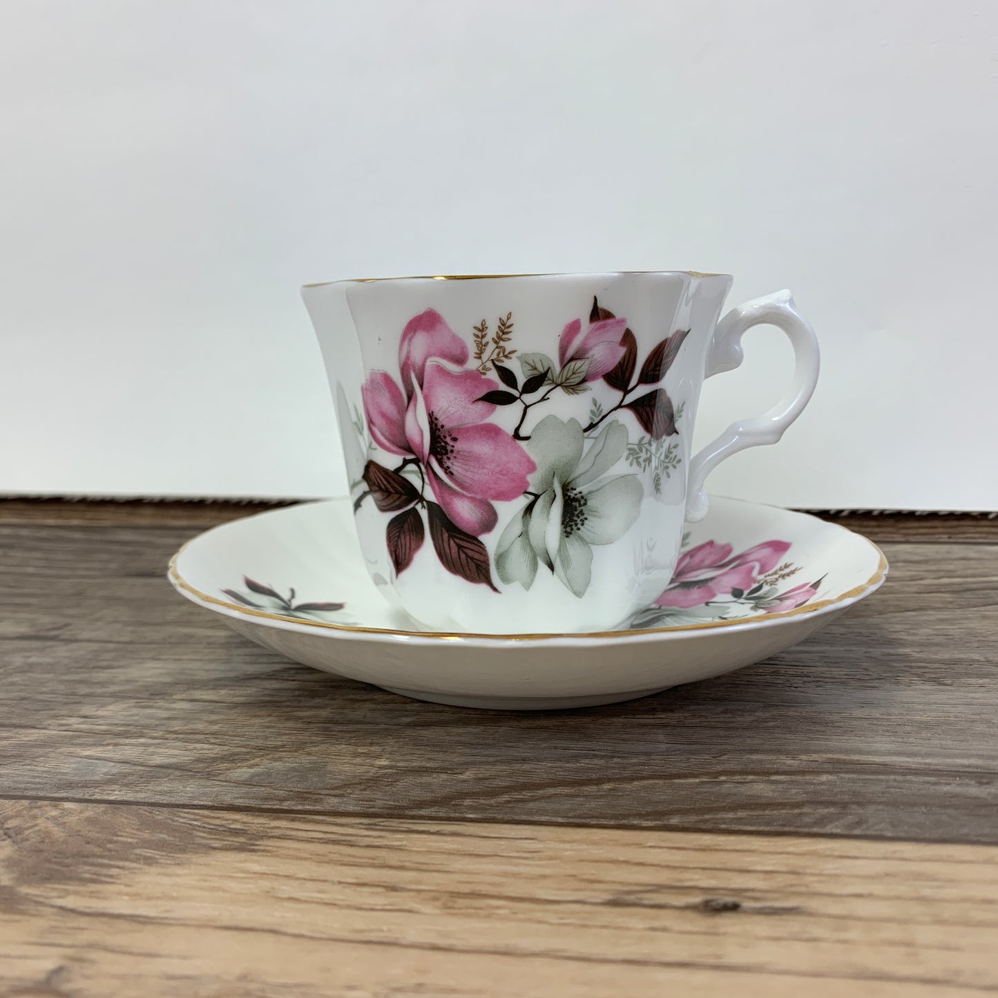 Royal Grafton Pink and White Floral Teacup