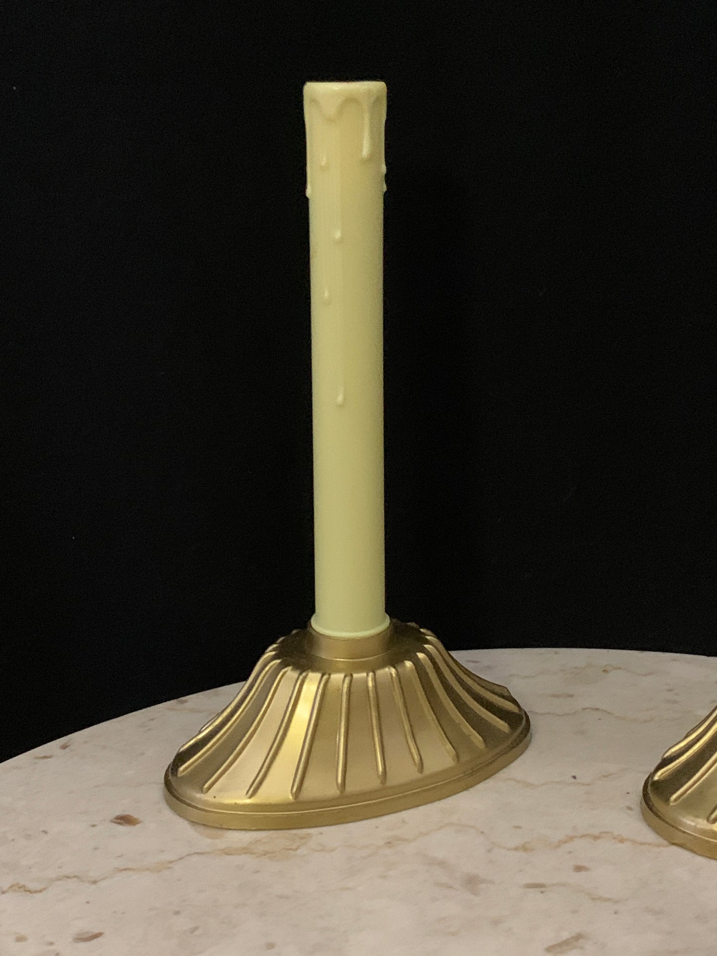 Electric Candle Vintage Christmas Decoration Pair Set f Two Candlestick Christmas Light