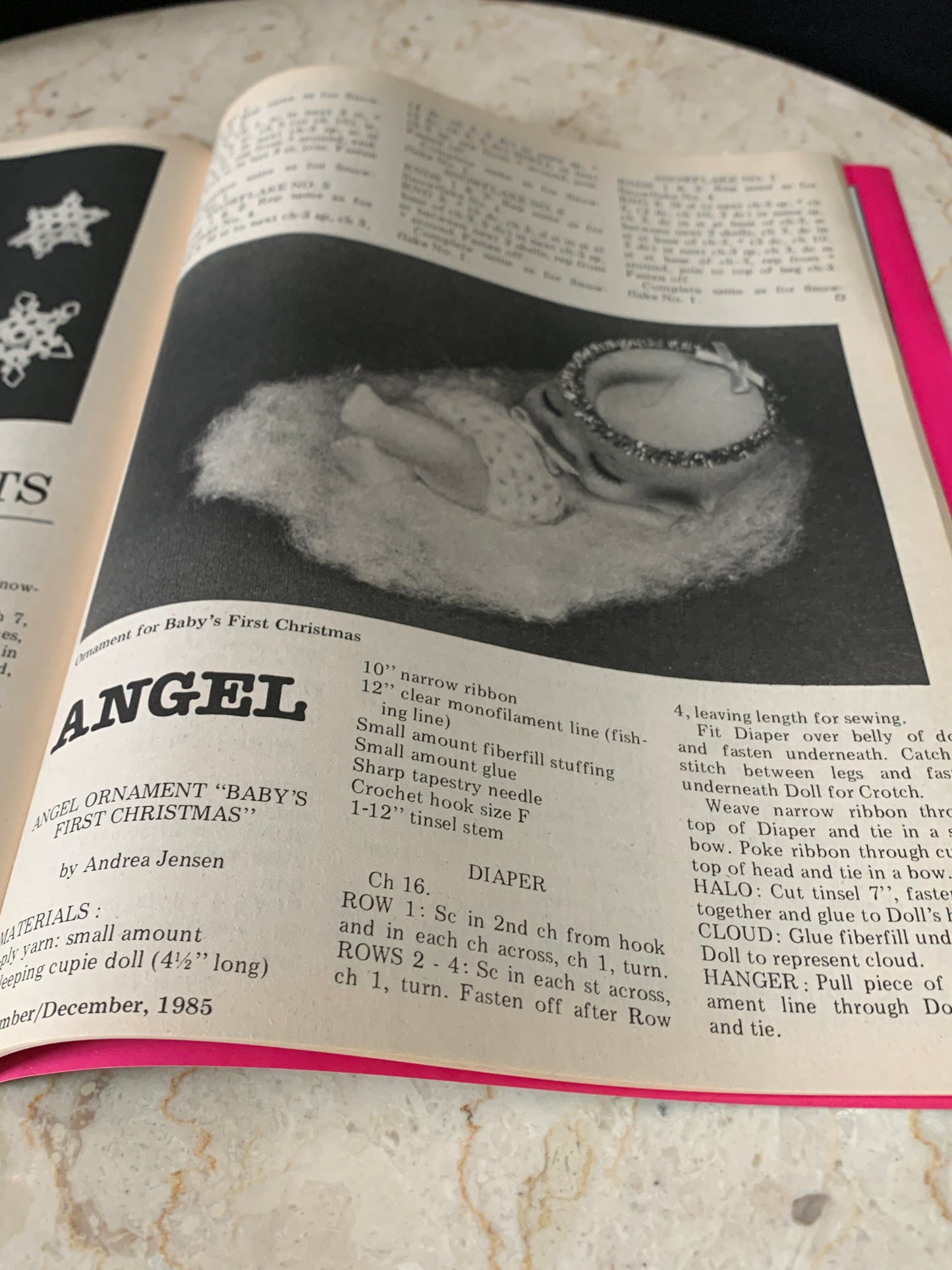 Vintage Christmas Crochet Pattern Magazine December 1985