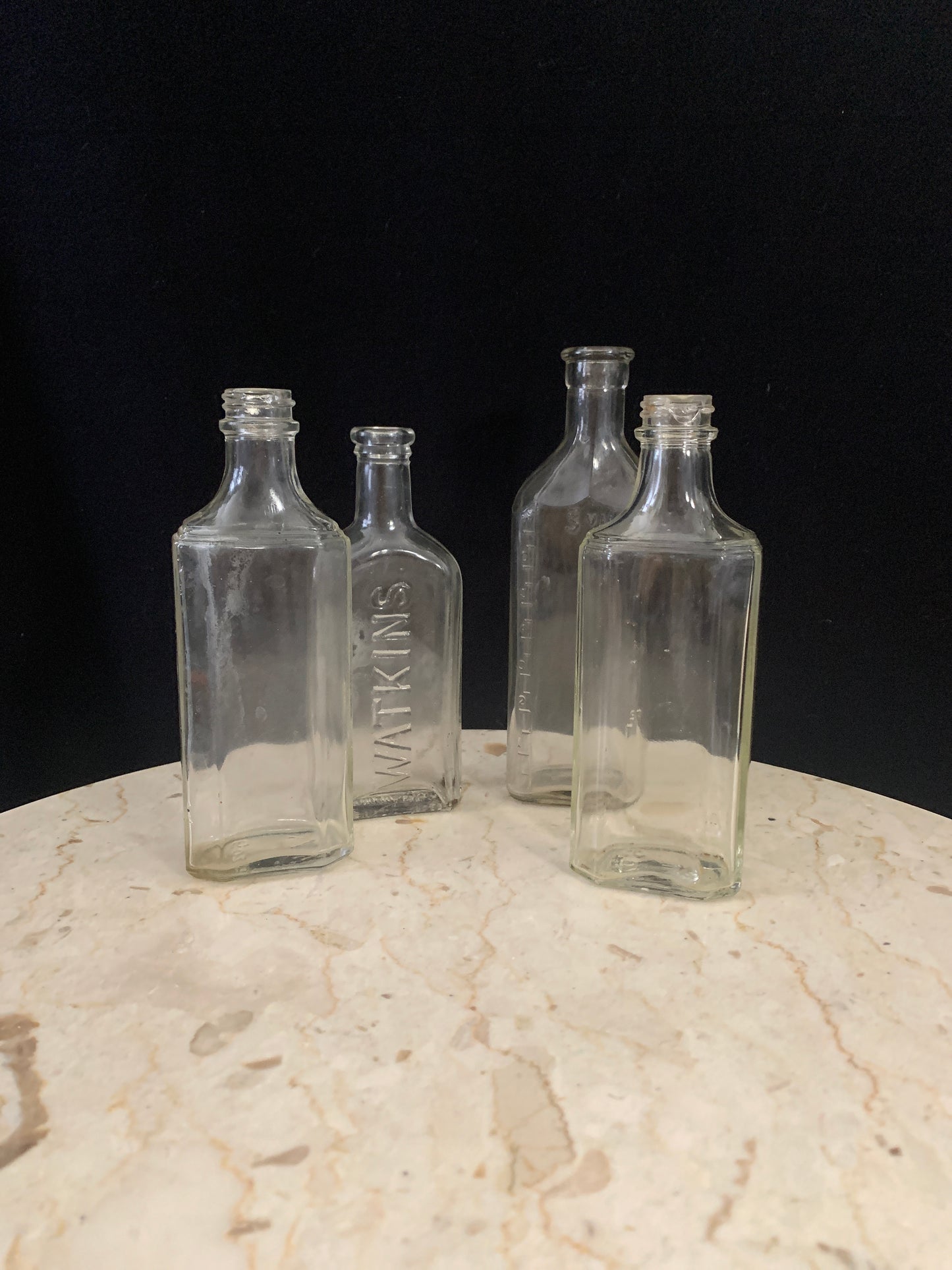 Vintage Apothecary Bottle Instant Collection Group of 4 Antique Bottles