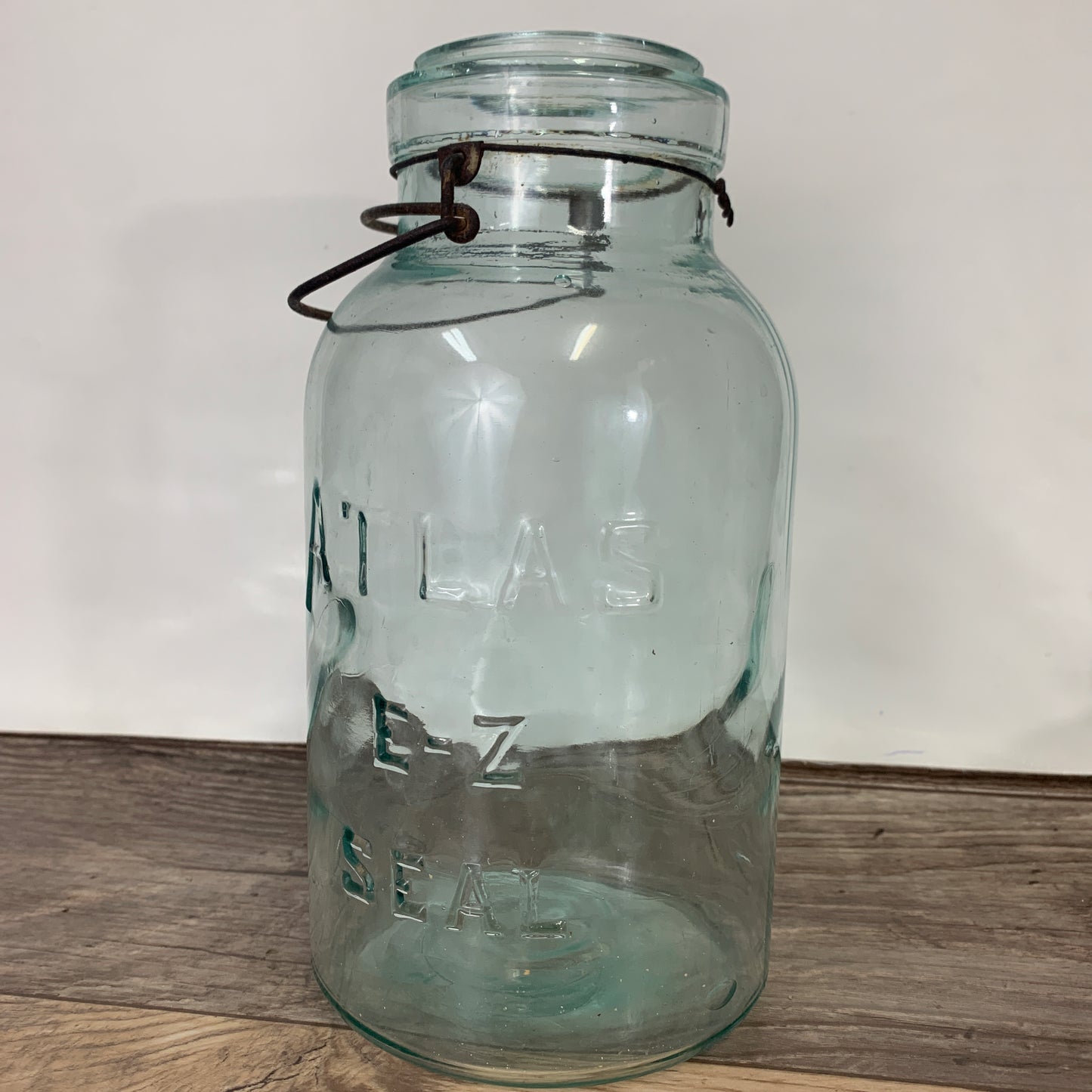 Atlas E Z Seal Swing Top Canning Jar, Antique Green Tint Jar