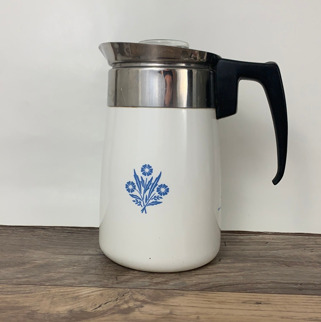 Vintage Coffee Percolator, Blue Cornflower Coring Ware Vintage Percolator