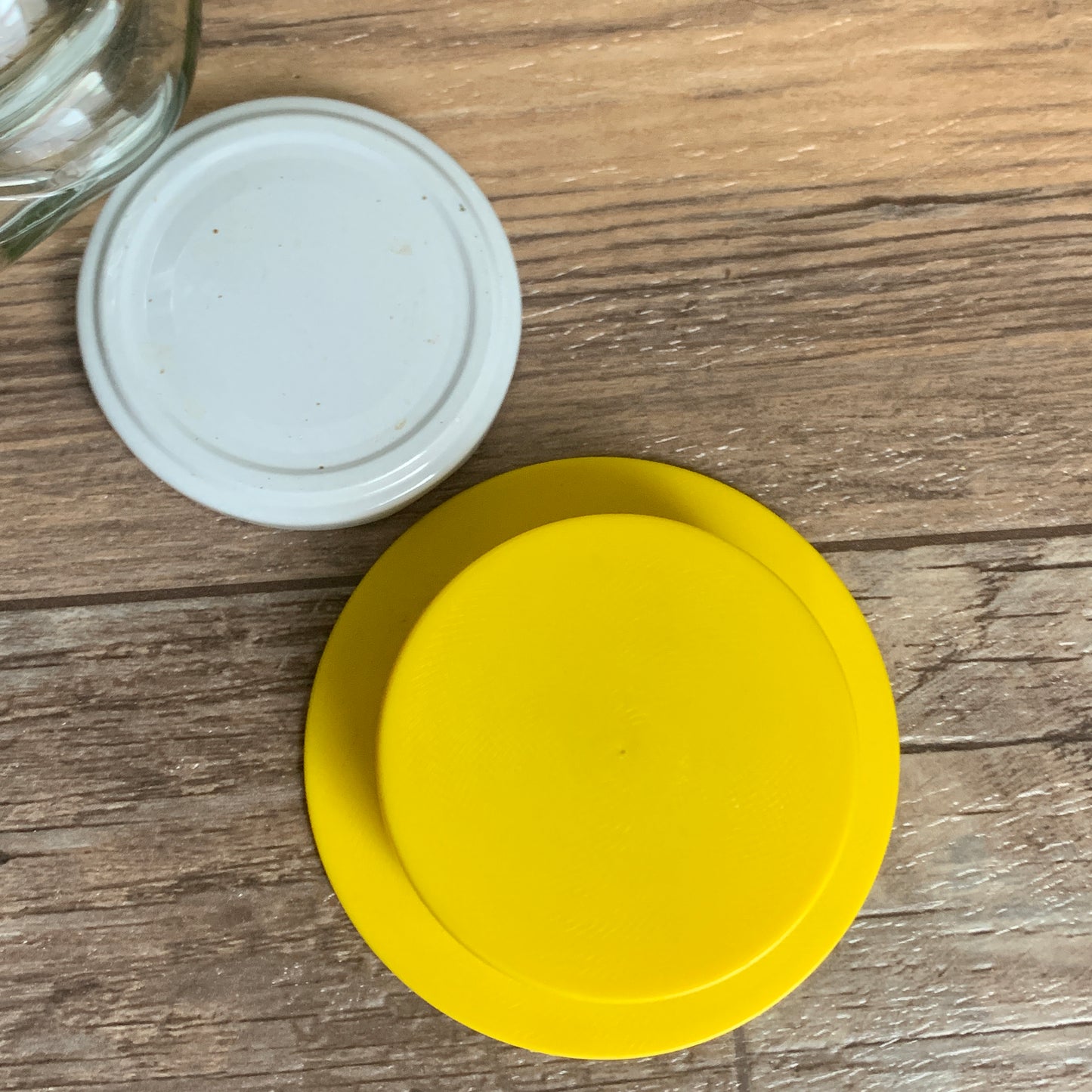 Teddy Bear with Yellow Hat Vintage Jar Peanut Butter Jar Stash Jar