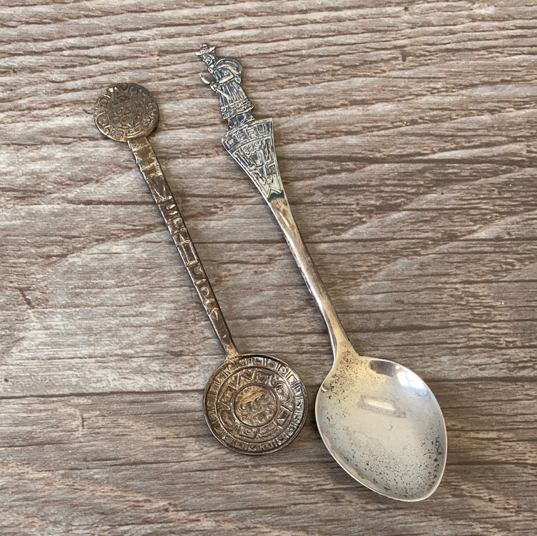 7 Mexican South American and Caribbean Vintage Collectible Souvenir Spoons