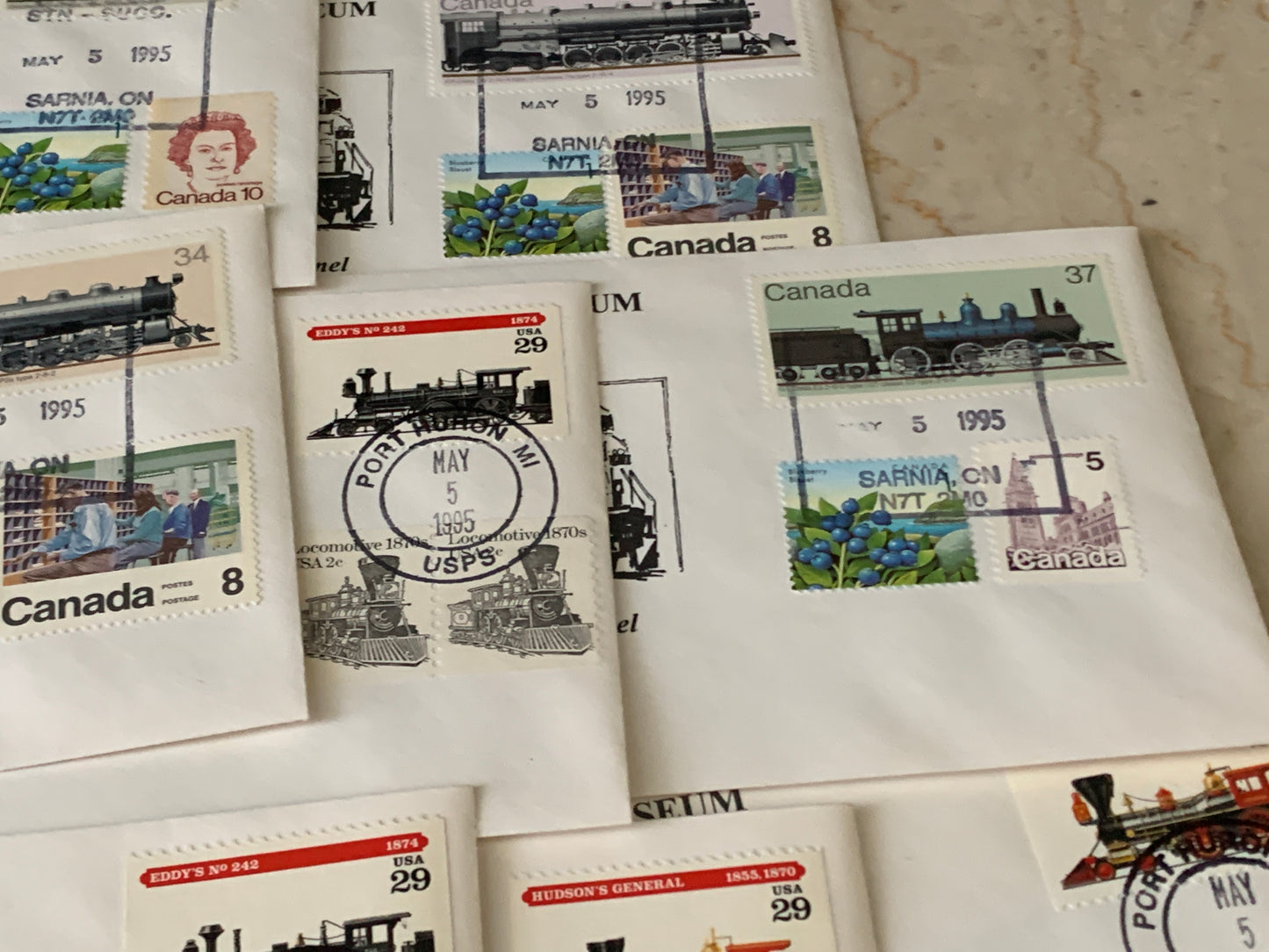 Bayview Railroad Museum Port Huron and Sarnia Stamps